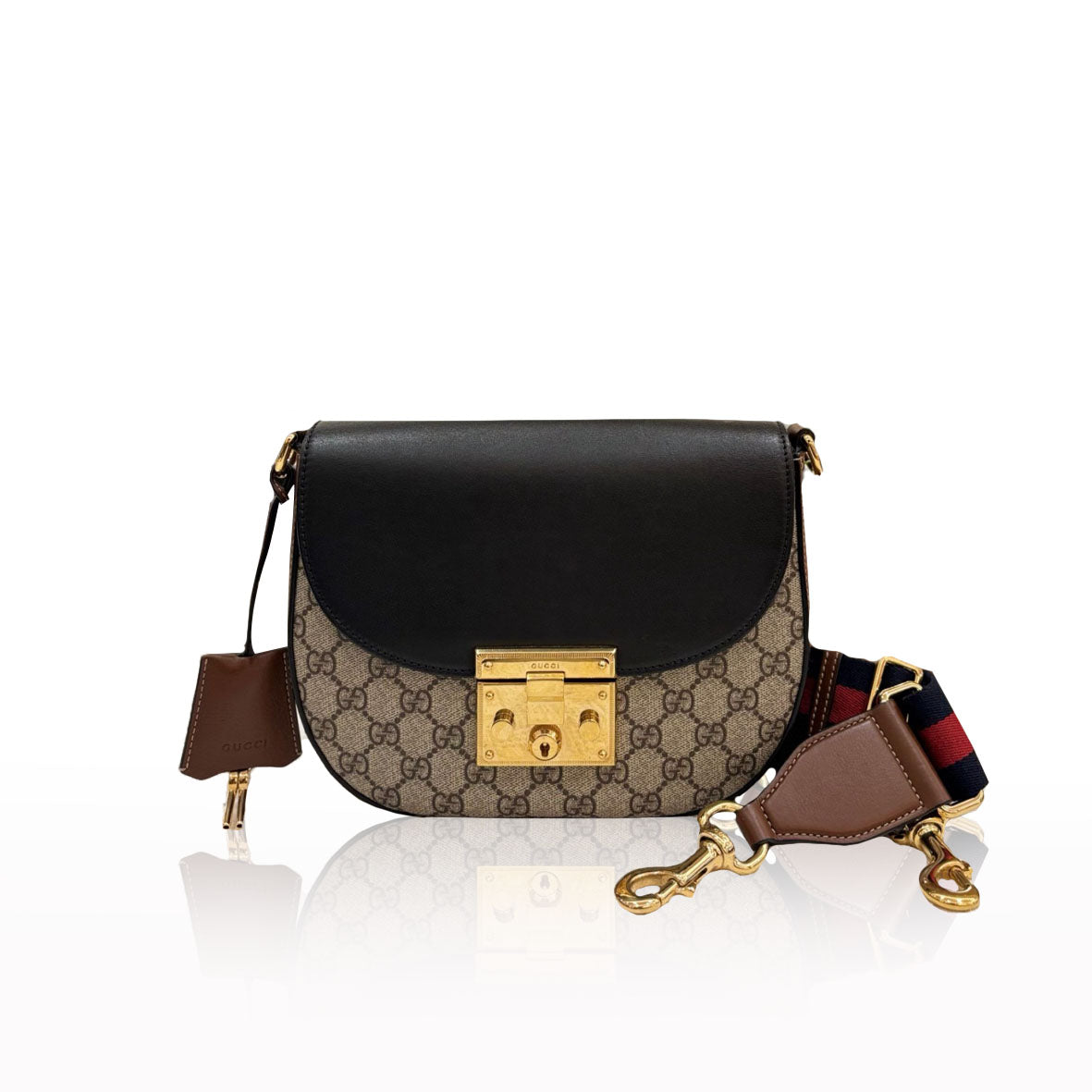 Gucci Padlock Halfmoon Monogram Black