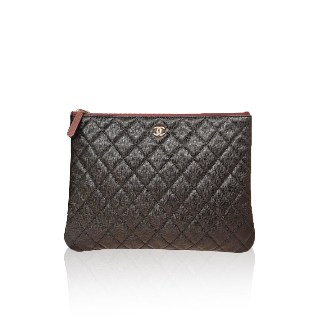 Chanel O-Case Pouch Medium Caviar Black