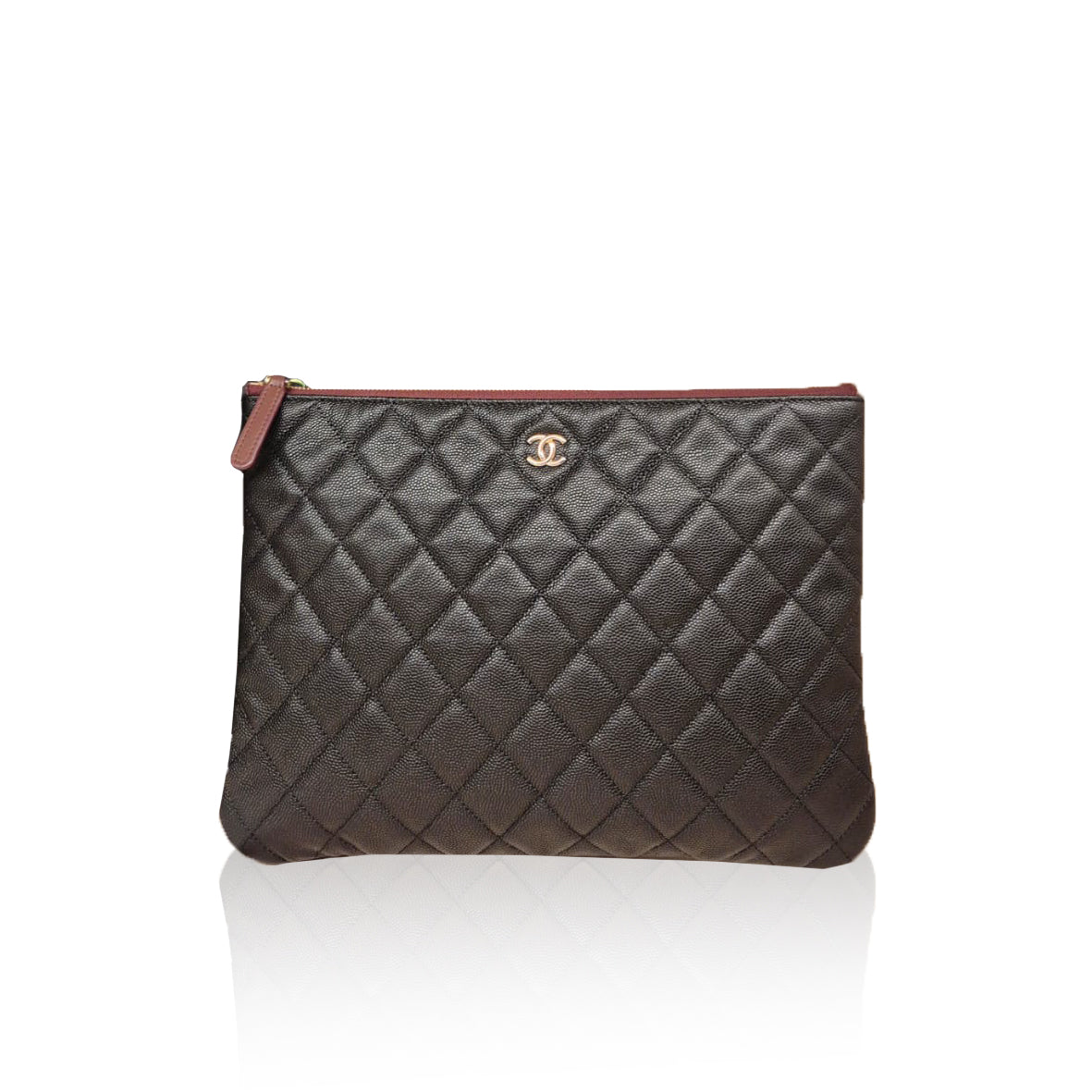 Chanel O-Case Pouch Medium Caviar Black