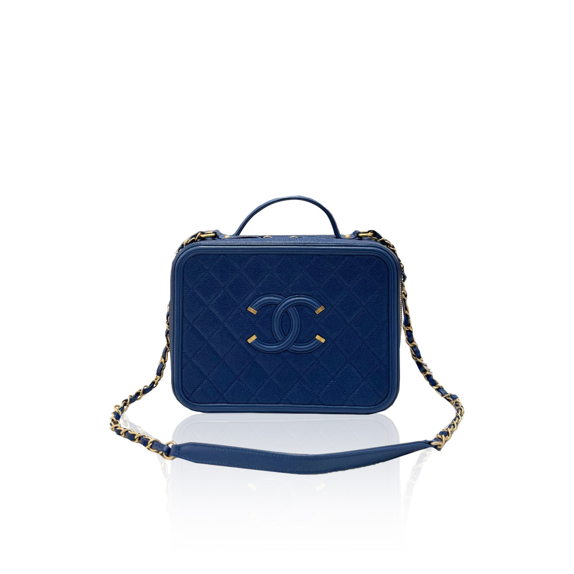 Chanel Filigree Vanity Caviar Blue