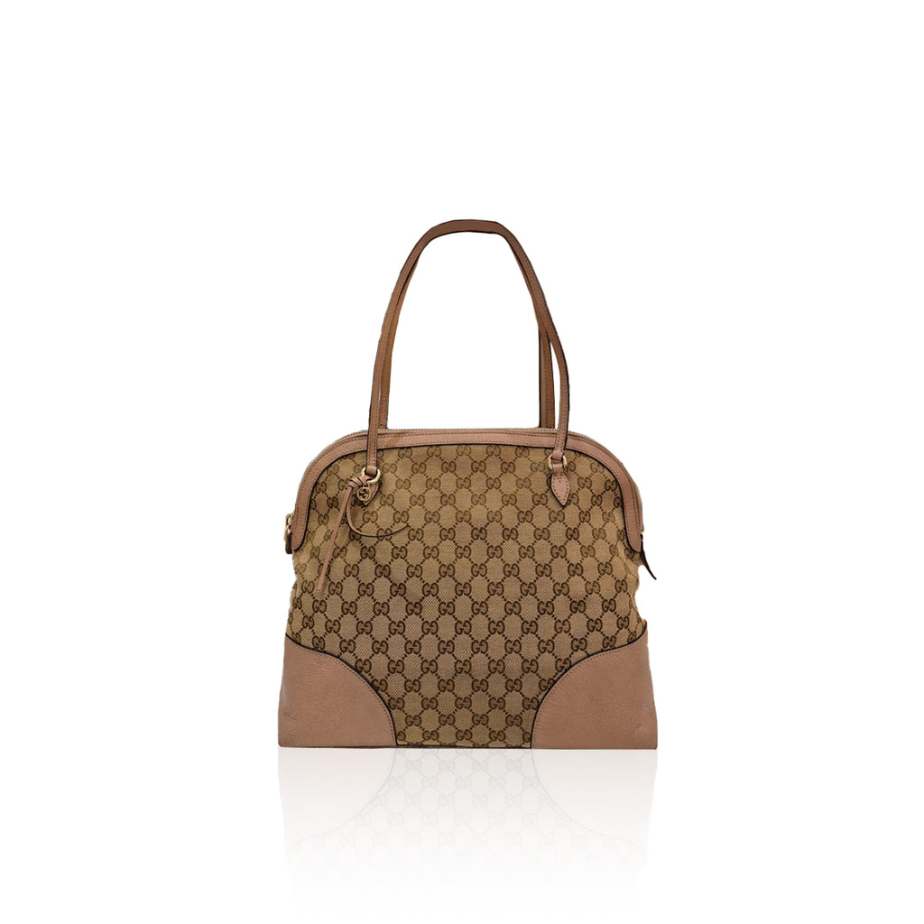 Gucci Bree Canvas Shoulder Nude
