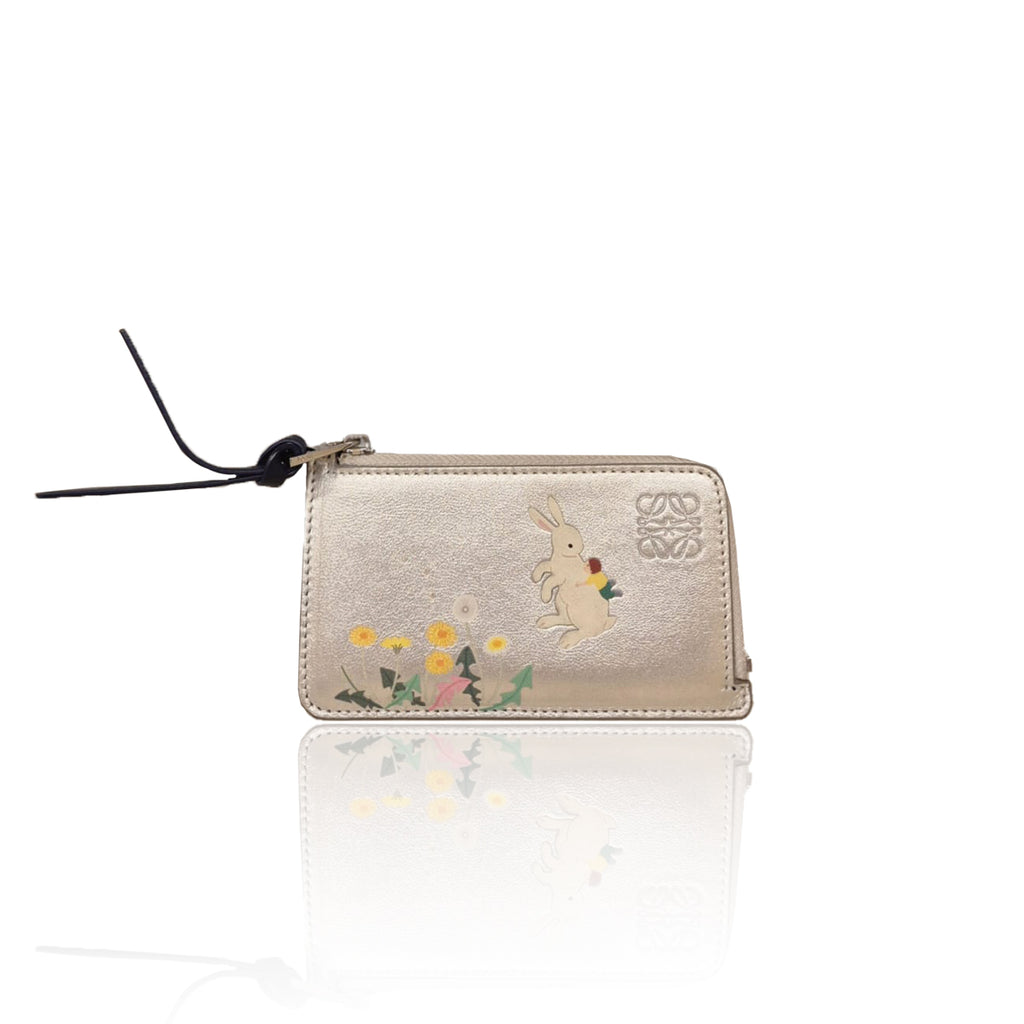 Loewe Zippy Card Holder Silver Rabbit