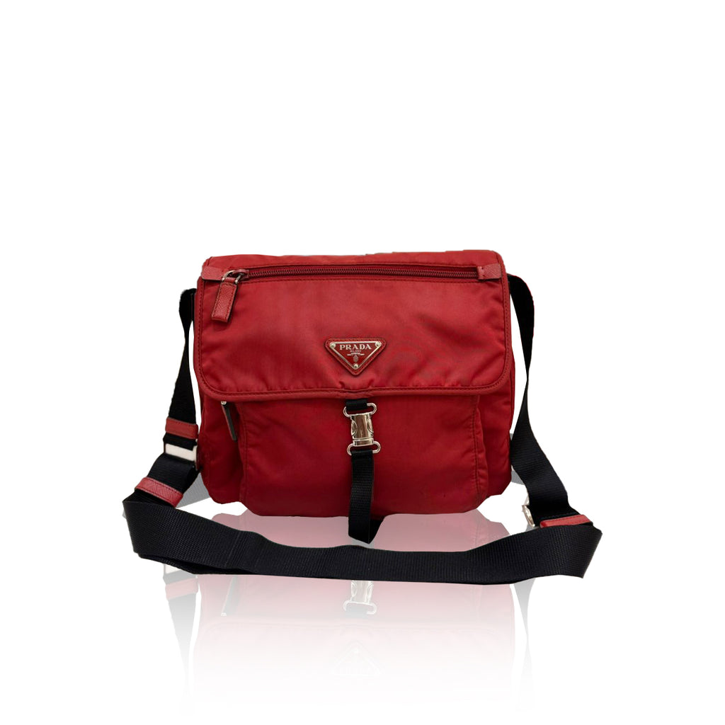 Prada Sling Nylon Red Black
