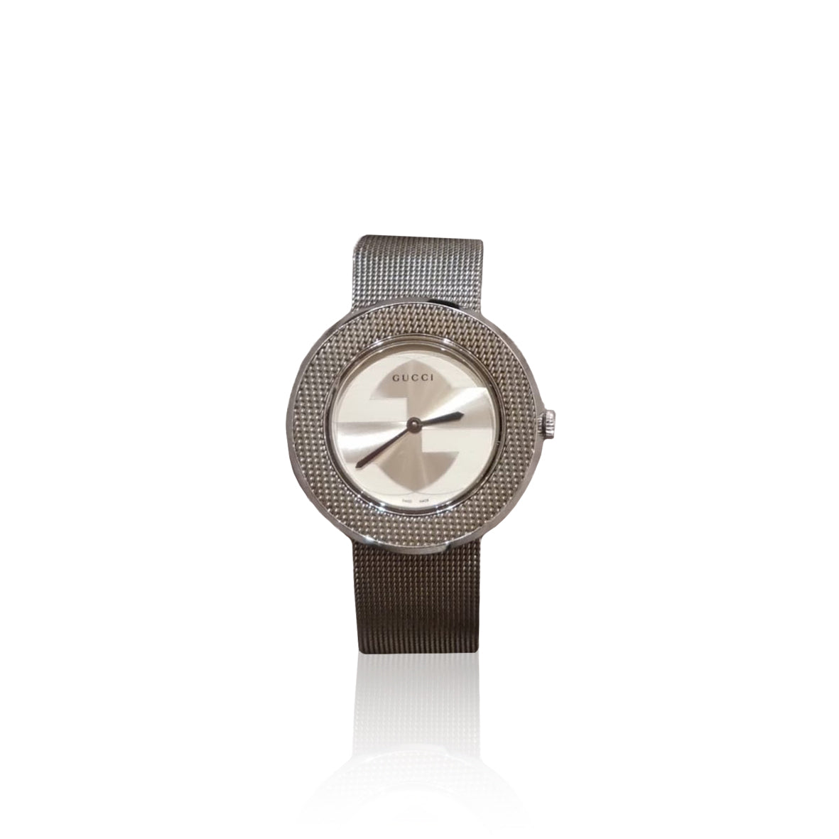 Gucci Watch Round Silver