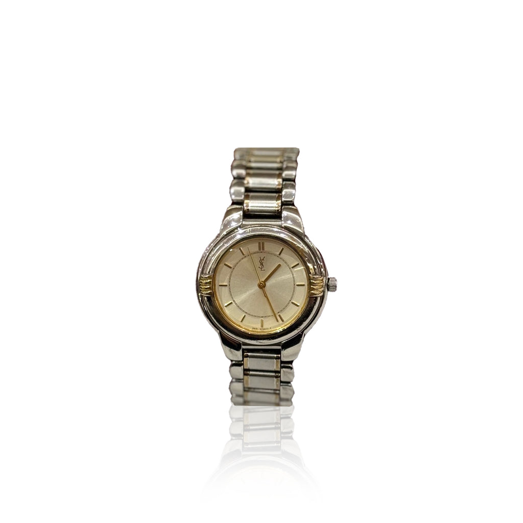 Saint Laurent Watch Round Silver