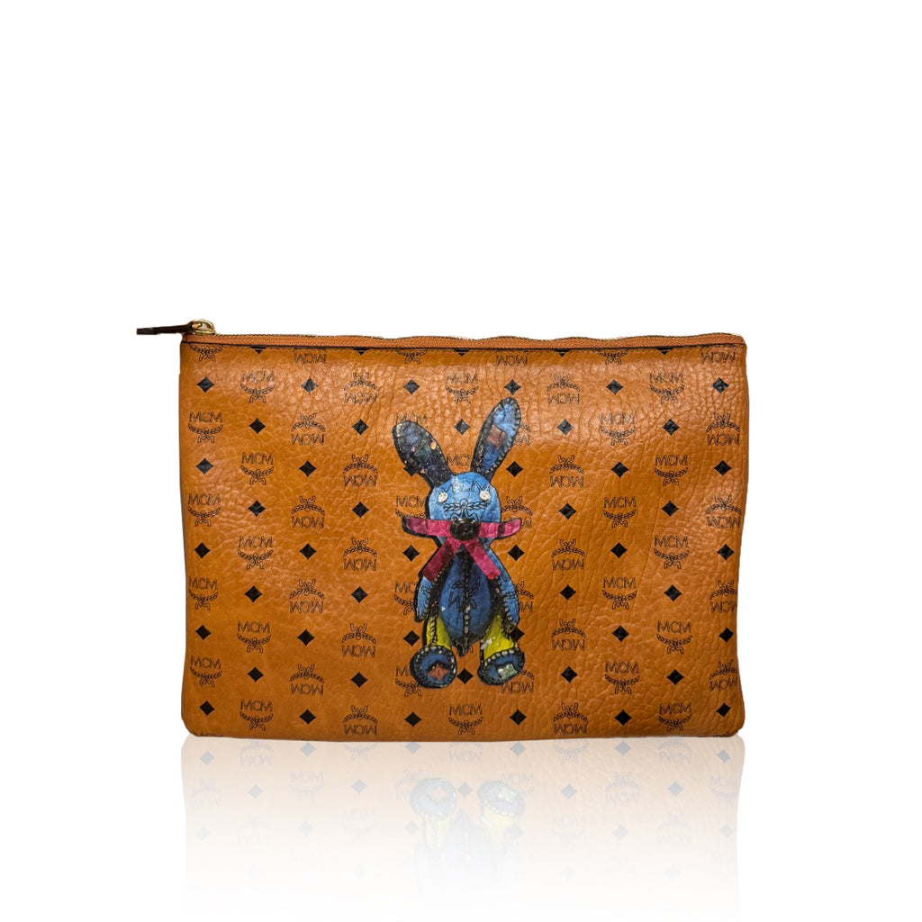 MCM Clutch Sling Cognac