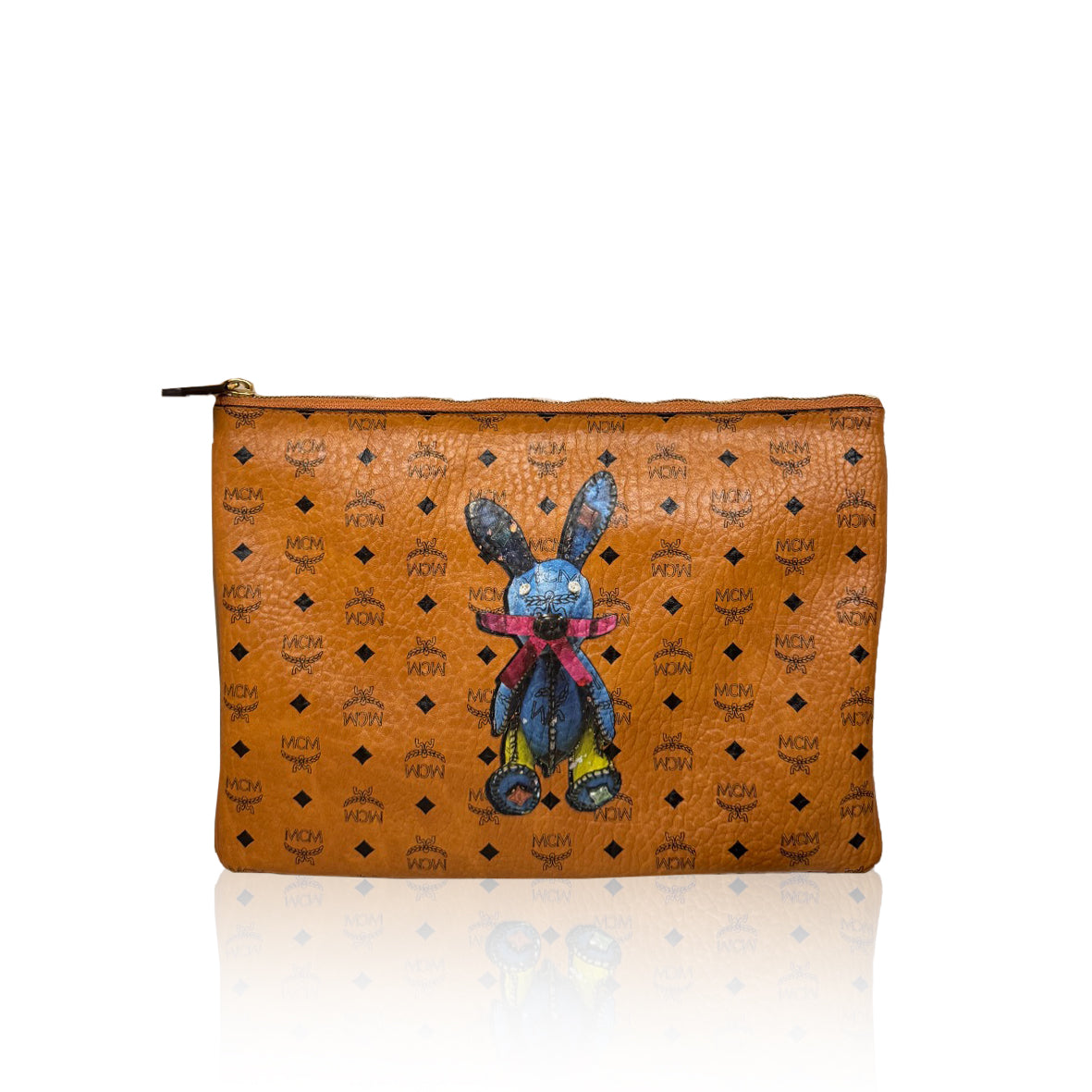 MCM Clutch Sling Cognac