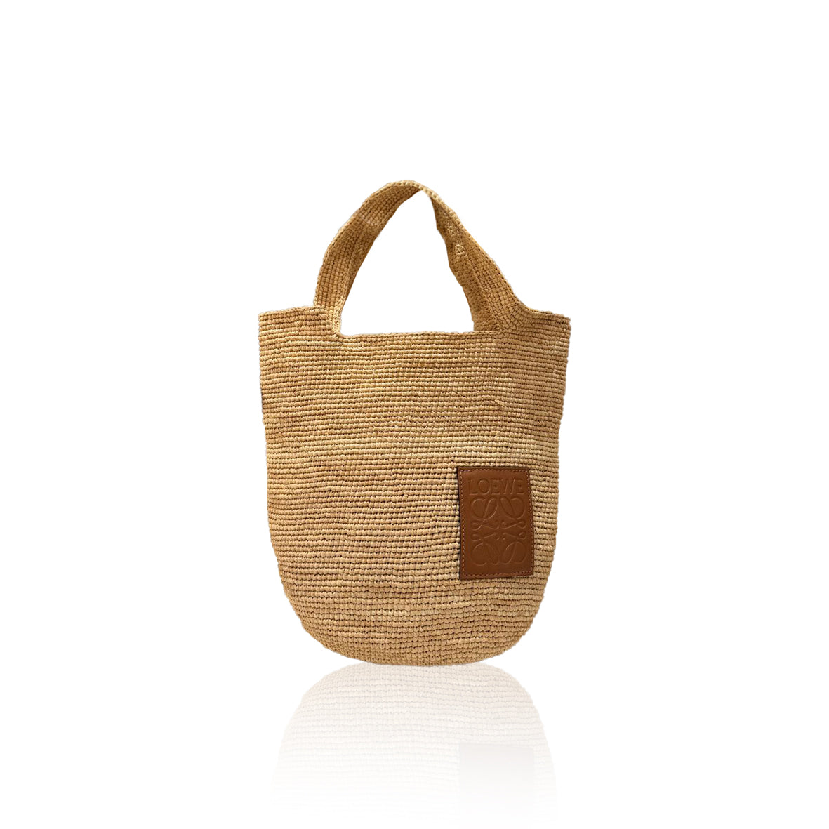 Loewe Raffia Slit Mini Tote Tan