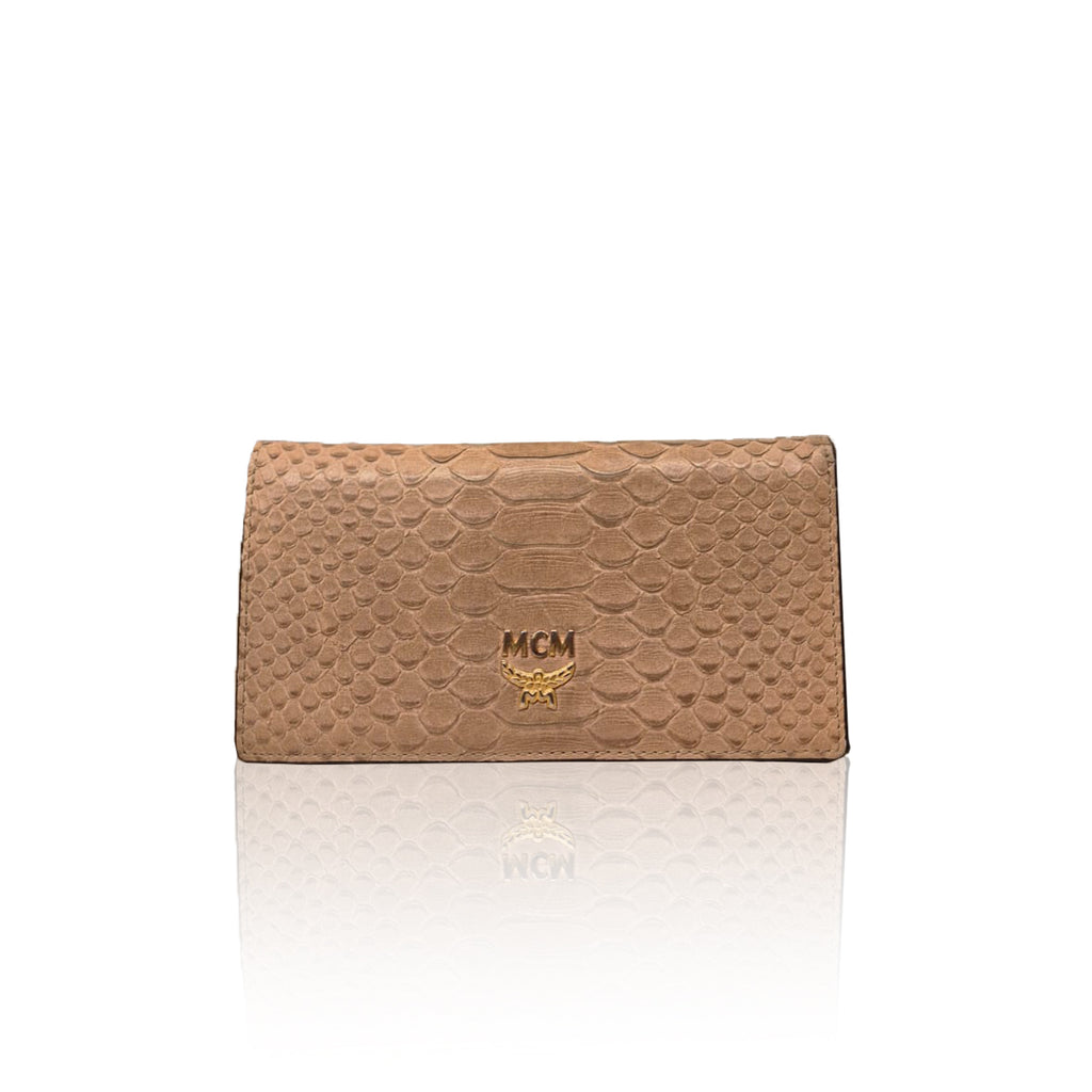 MCM Long Wallet Croco Brown