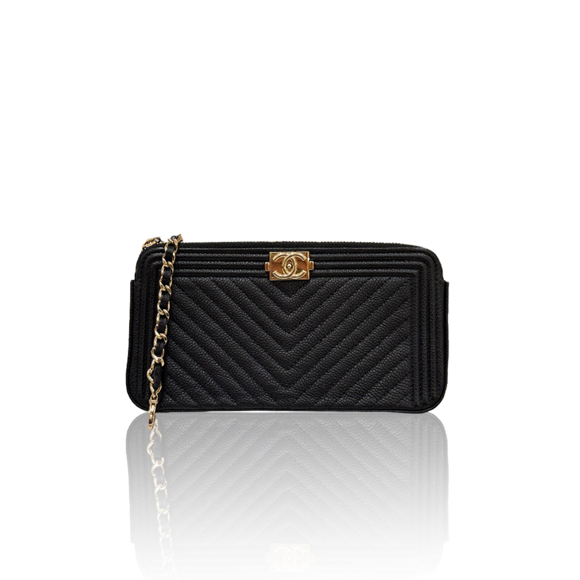 Chanel Boy WOC Double Zip Black