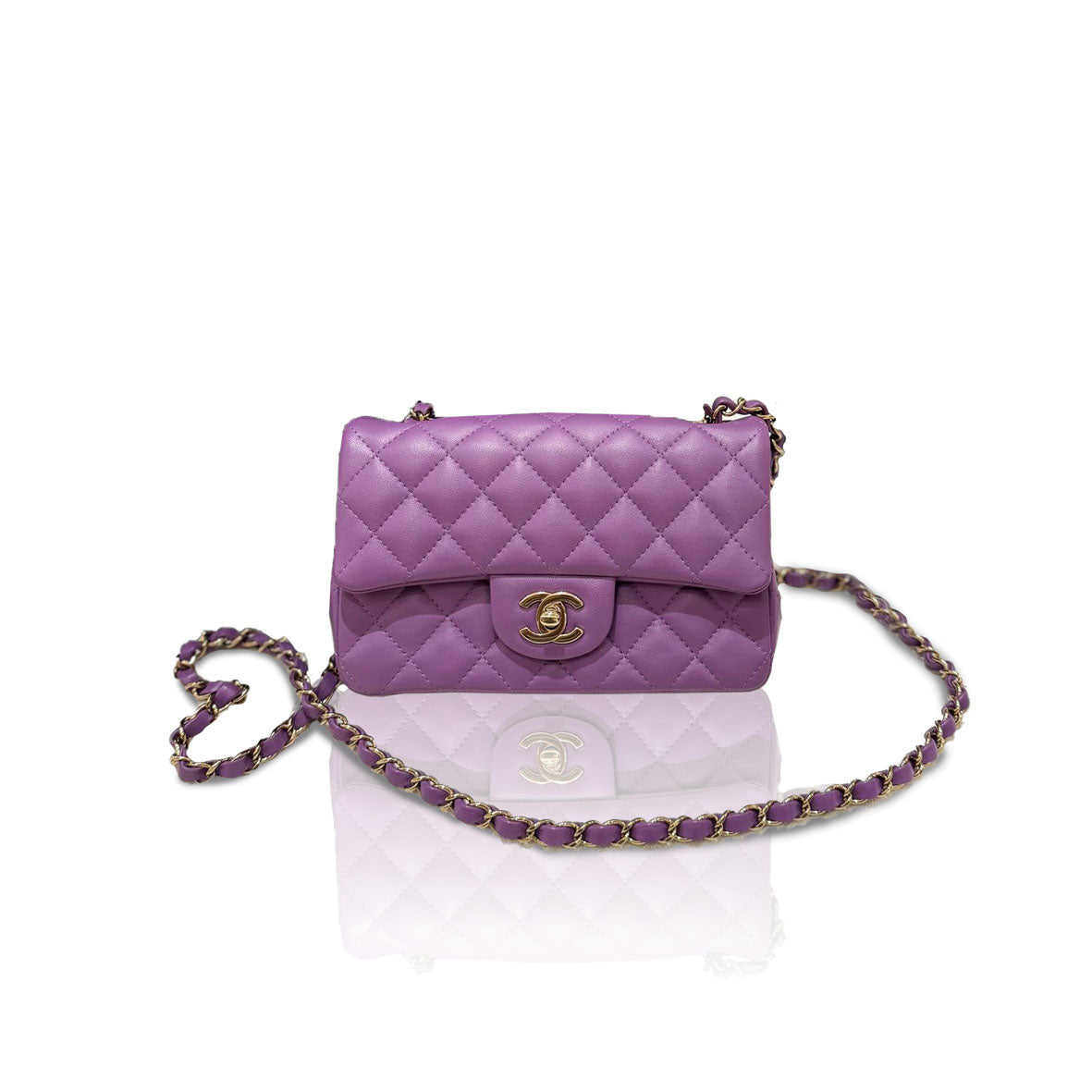 Chanel Mini Rectangle Flap Purple
