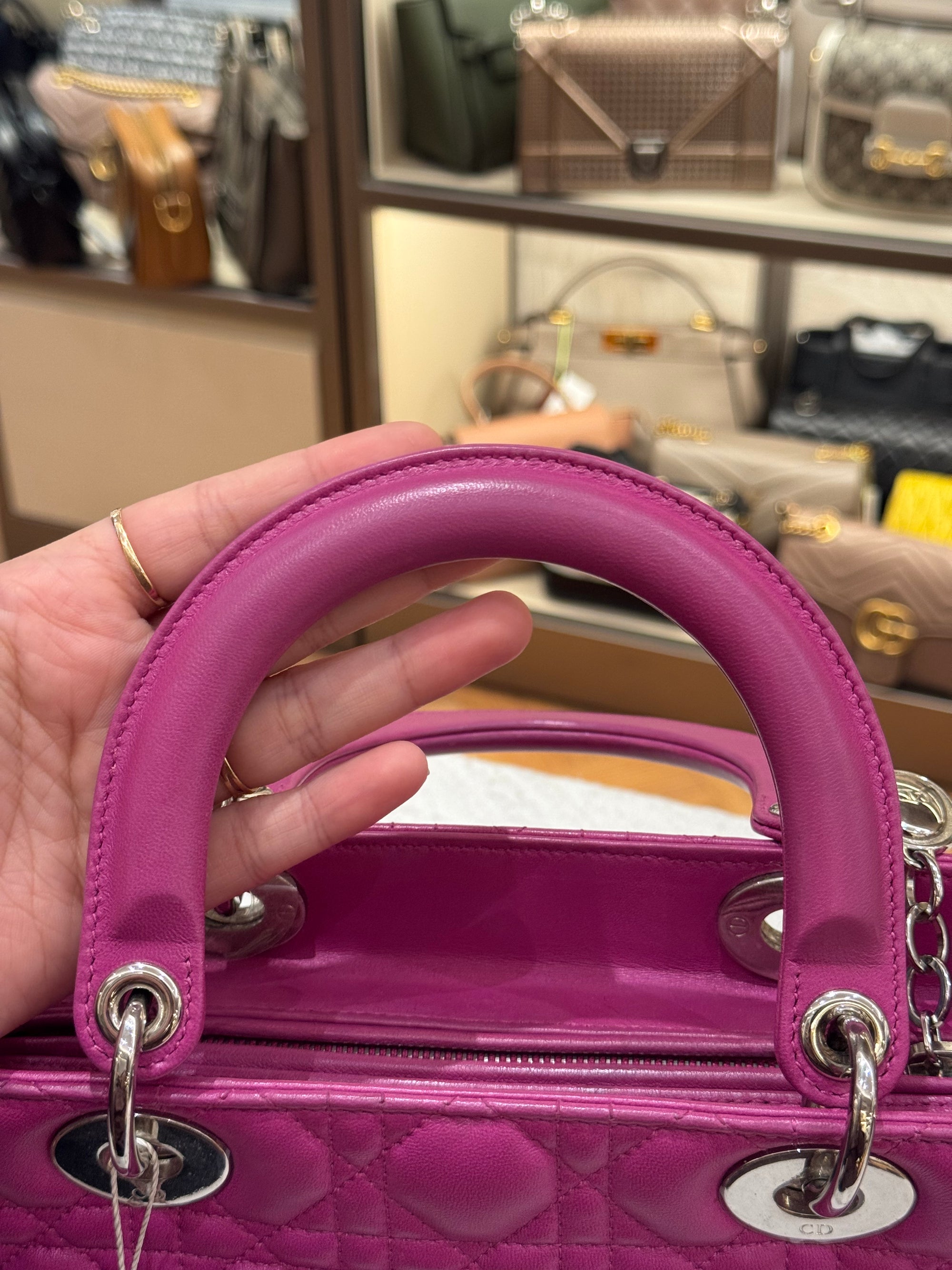 Lady Dior Medium Fuschia