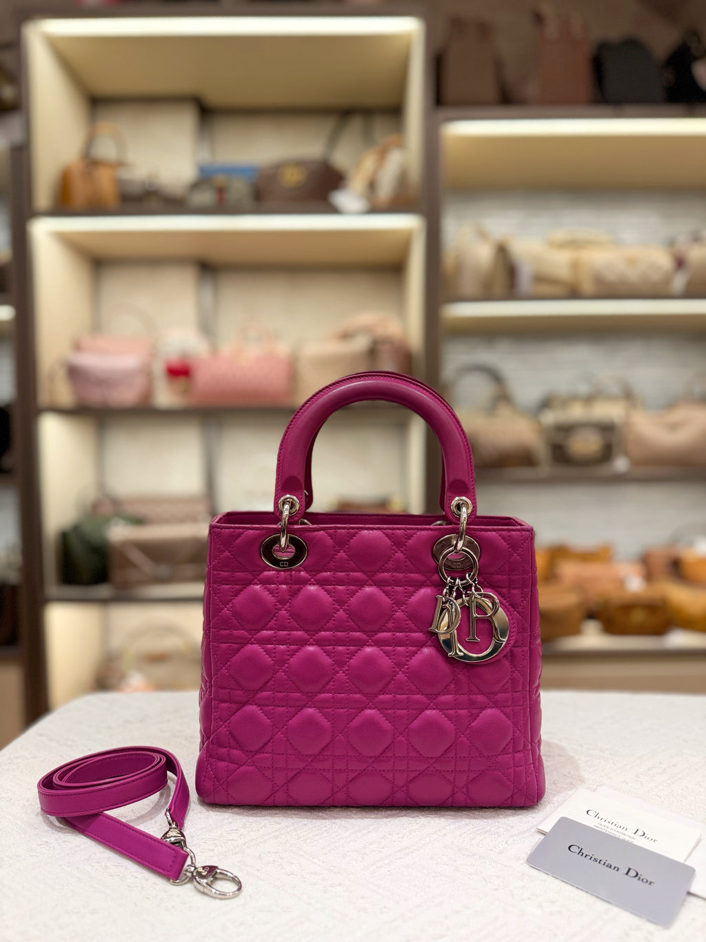 Lady Dior Medium Fuschia