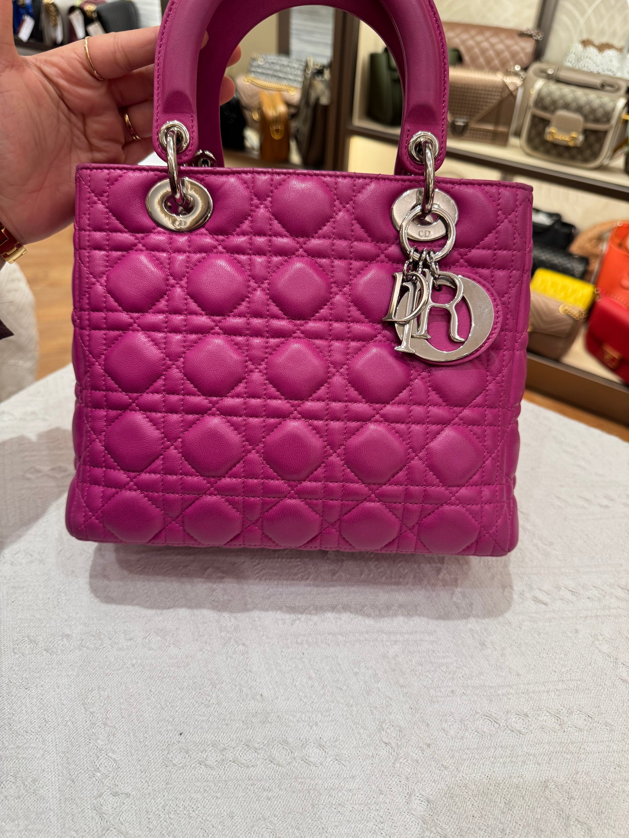 Lady Dior Medium Fuschia