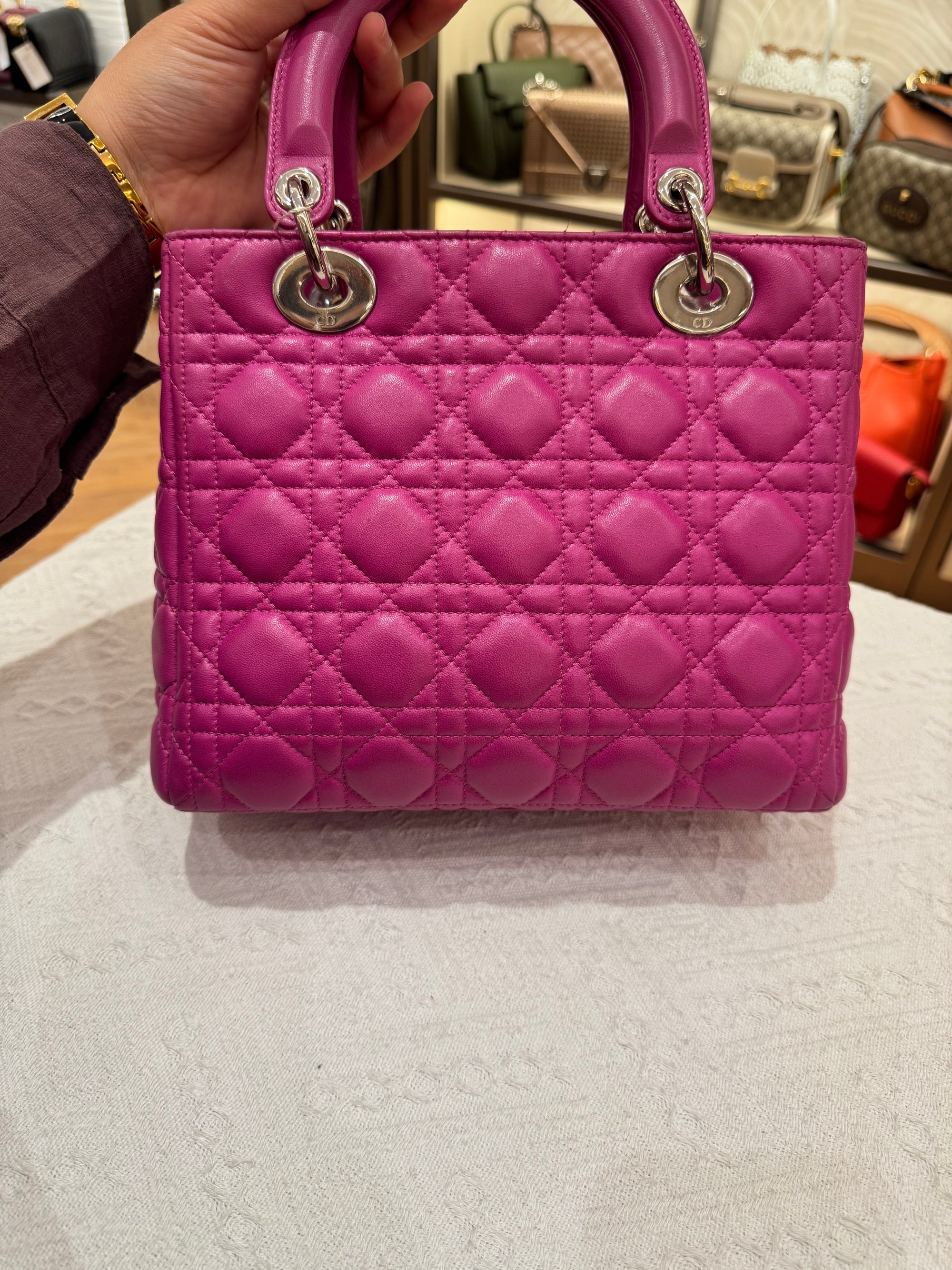 Lady Dior Medium Fuschia