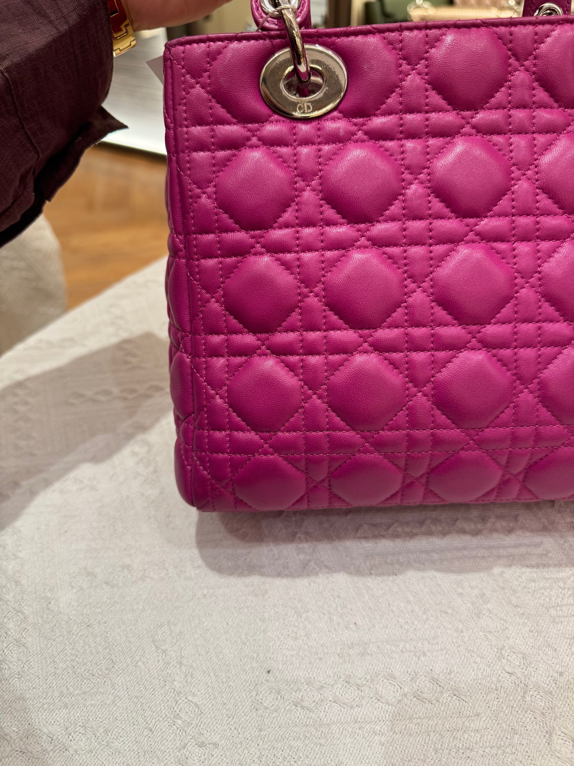Lady Dior Medium Fuschia
