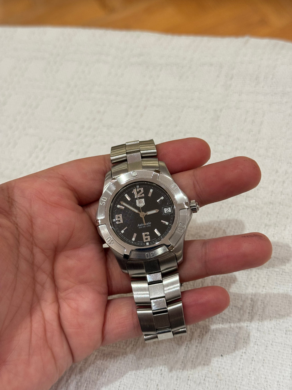 Tag Heuer Watch Chain Silver Dial Black Automatic