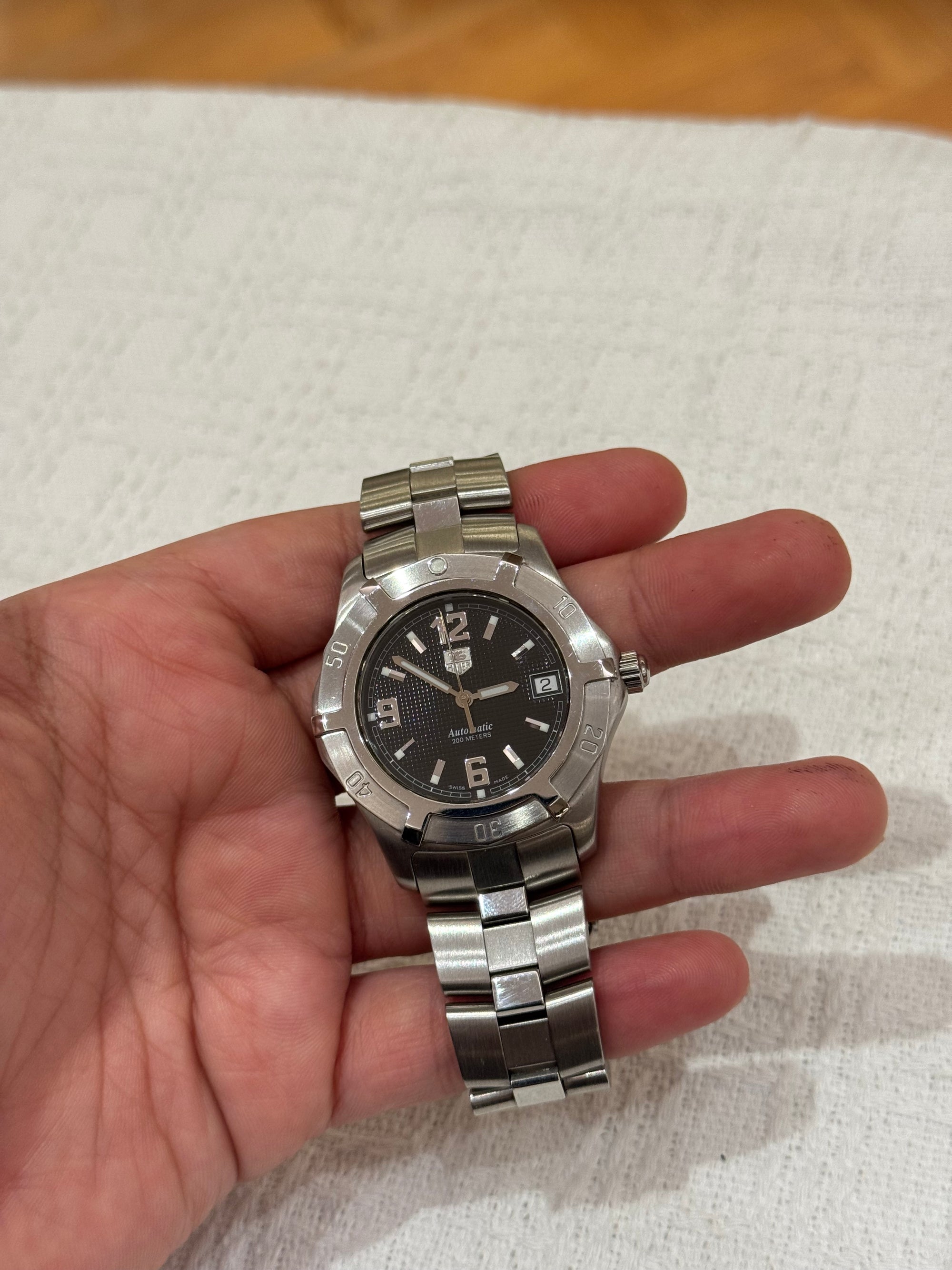Tag Heuer Watch Chain Silver Dial Black Automatic