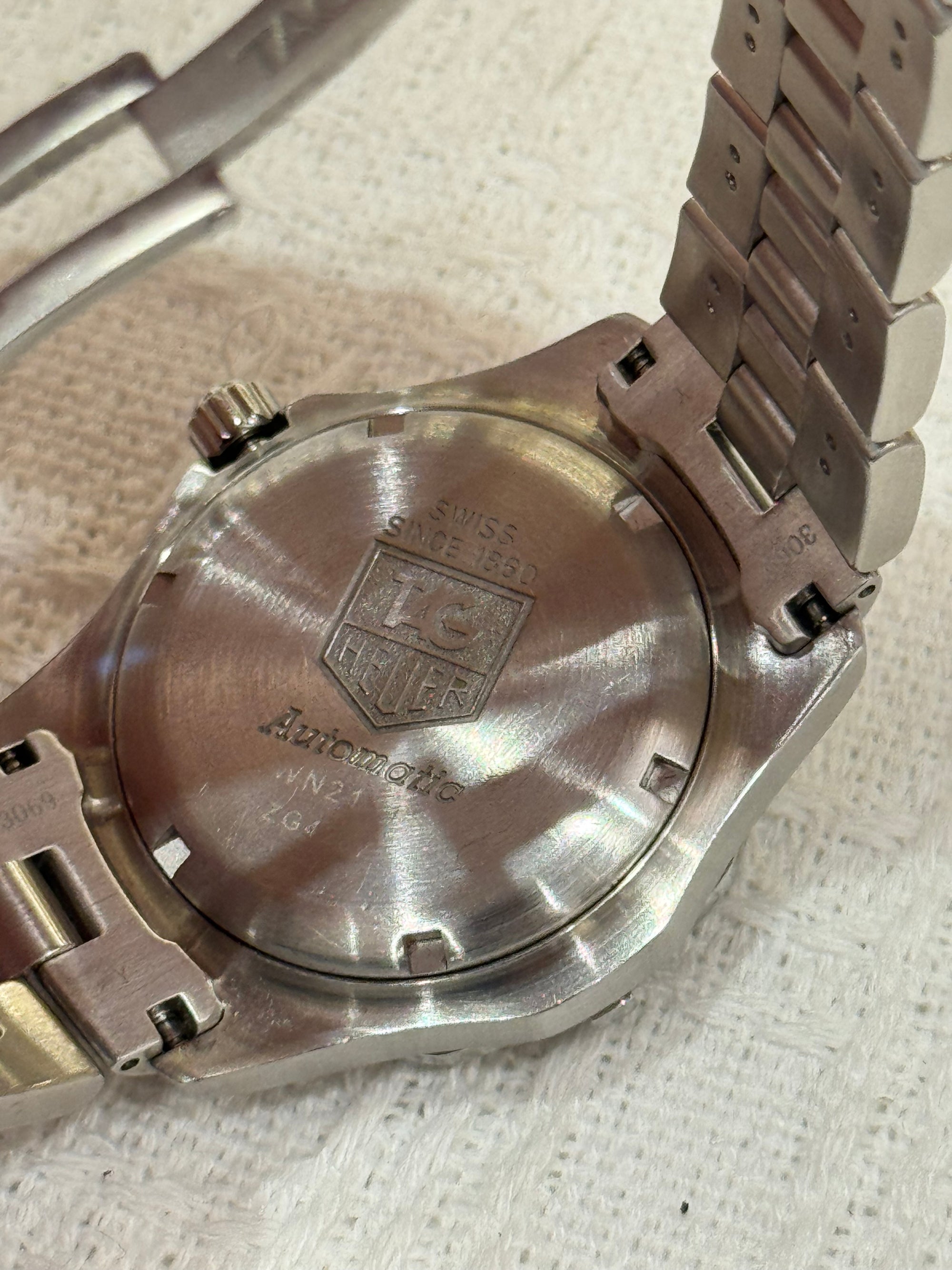 Tag Heuer Watch Chain Silver Dial Black Automatic