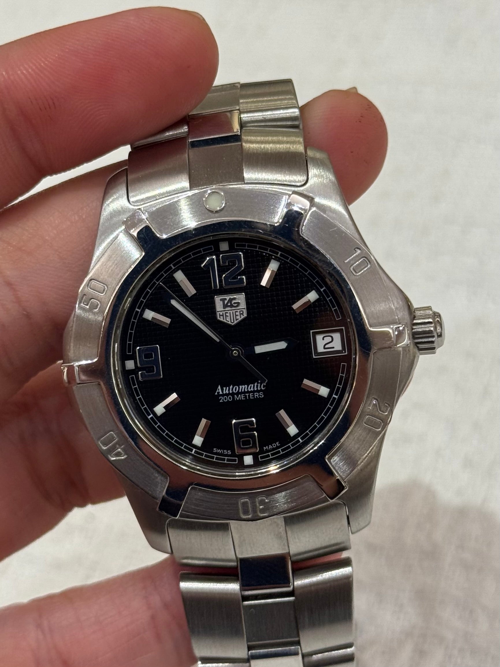 Tag Heuer Watch Chain Silver Dial Black Automatic