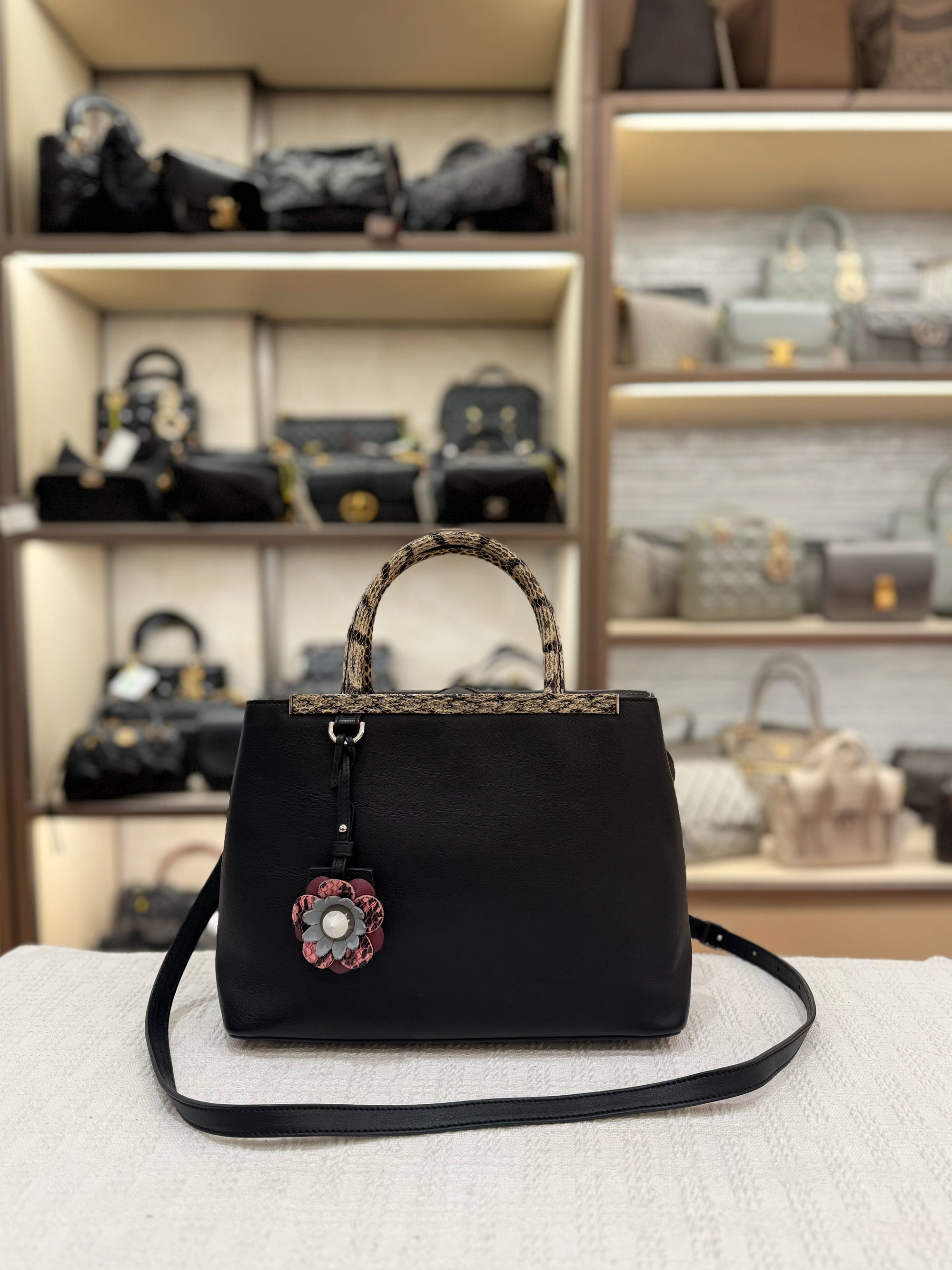 Fendi 2 Jours Black Python Handle