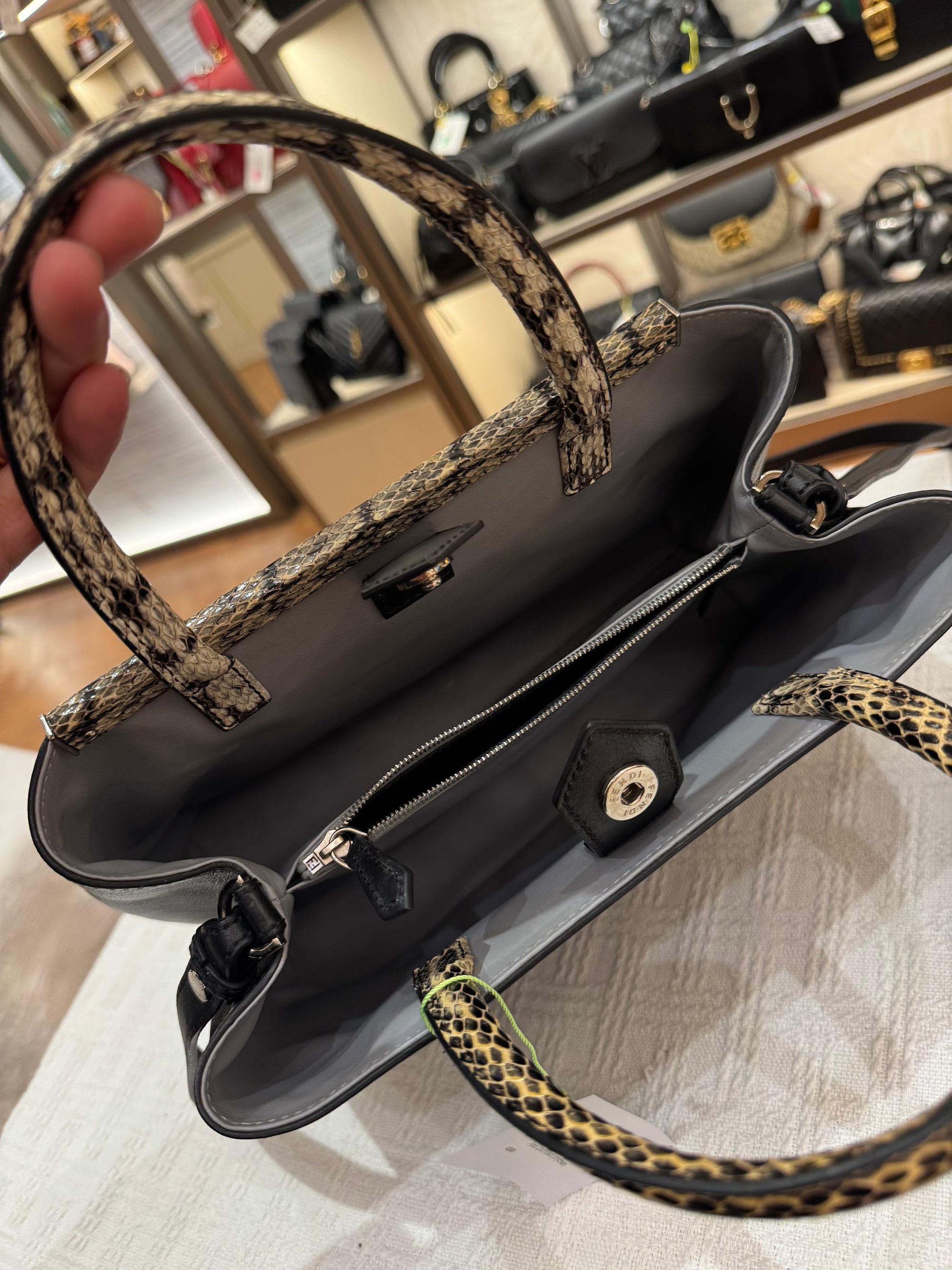 Fendi 2 Jours Black Python Handle