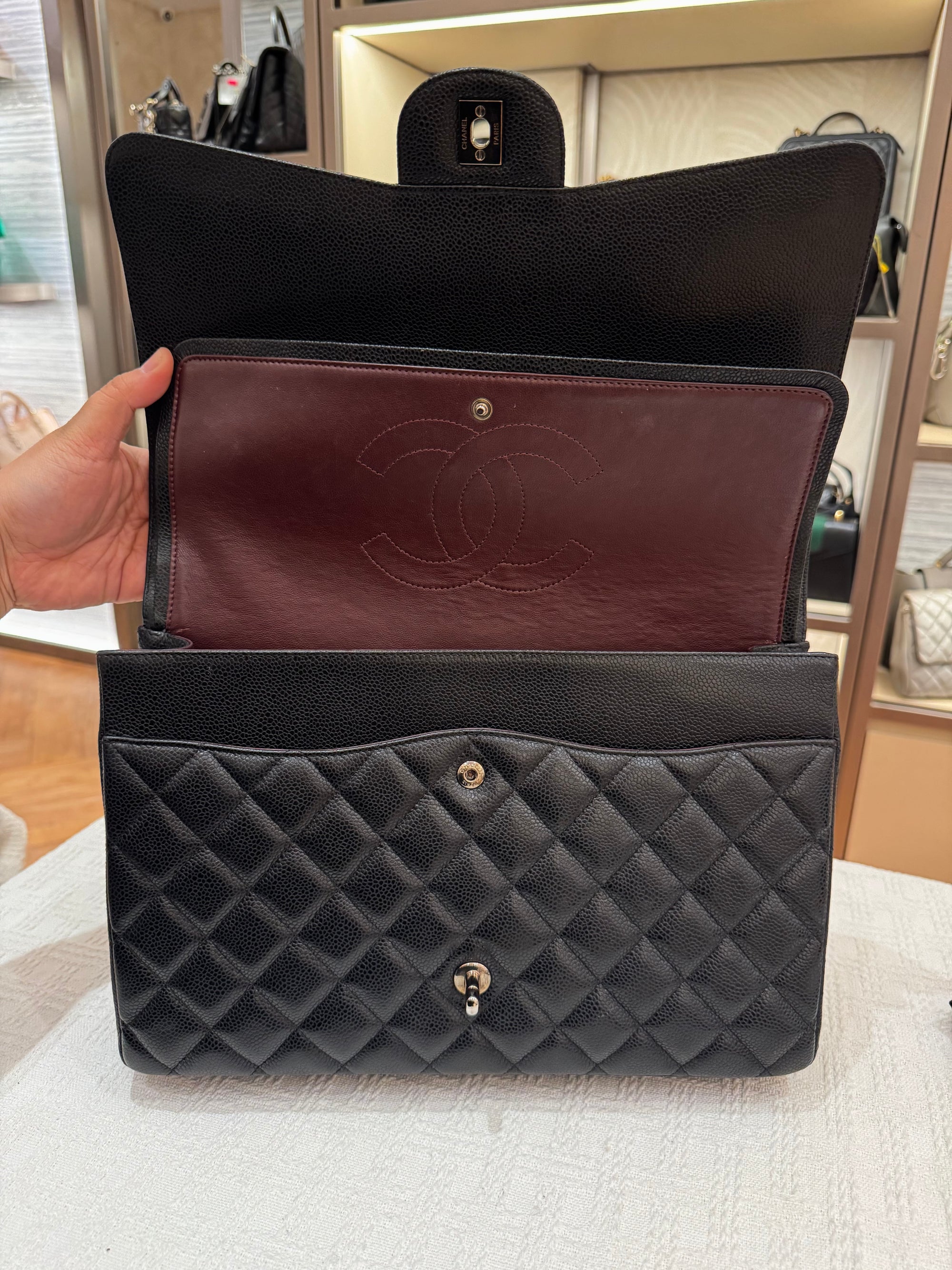 Chanel Maxi Classic Double Flap Black Caviar