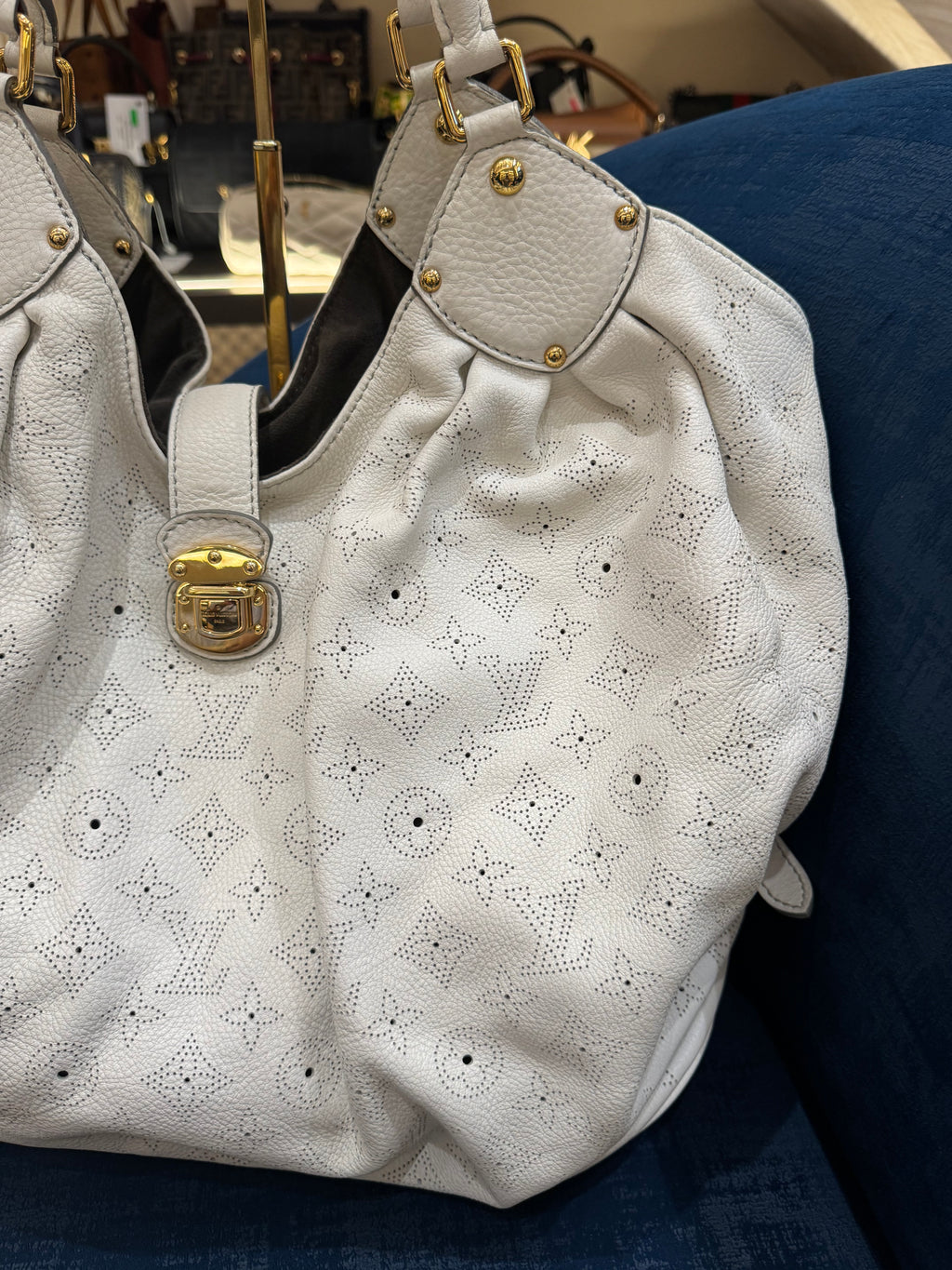 Louis Vuitton Mahina Hobo White