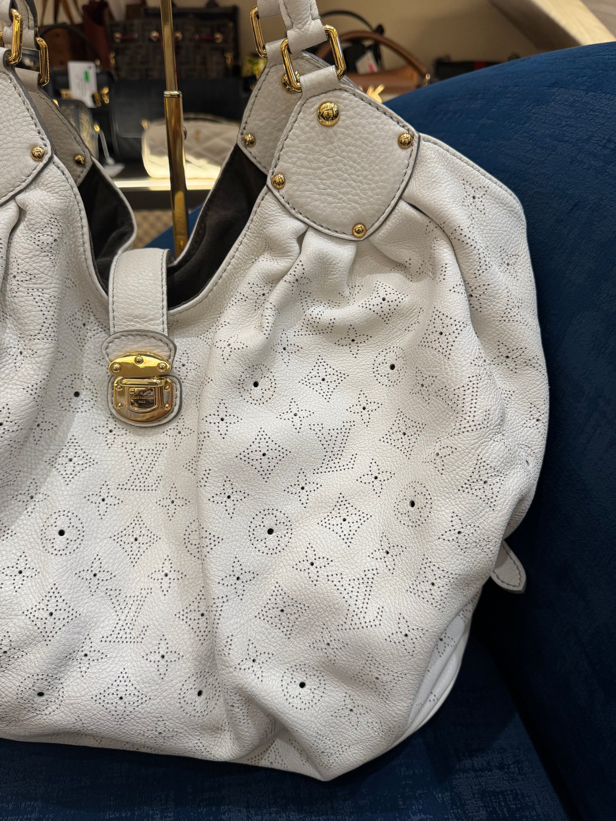 Louis Vuitton Mahina Hobo White