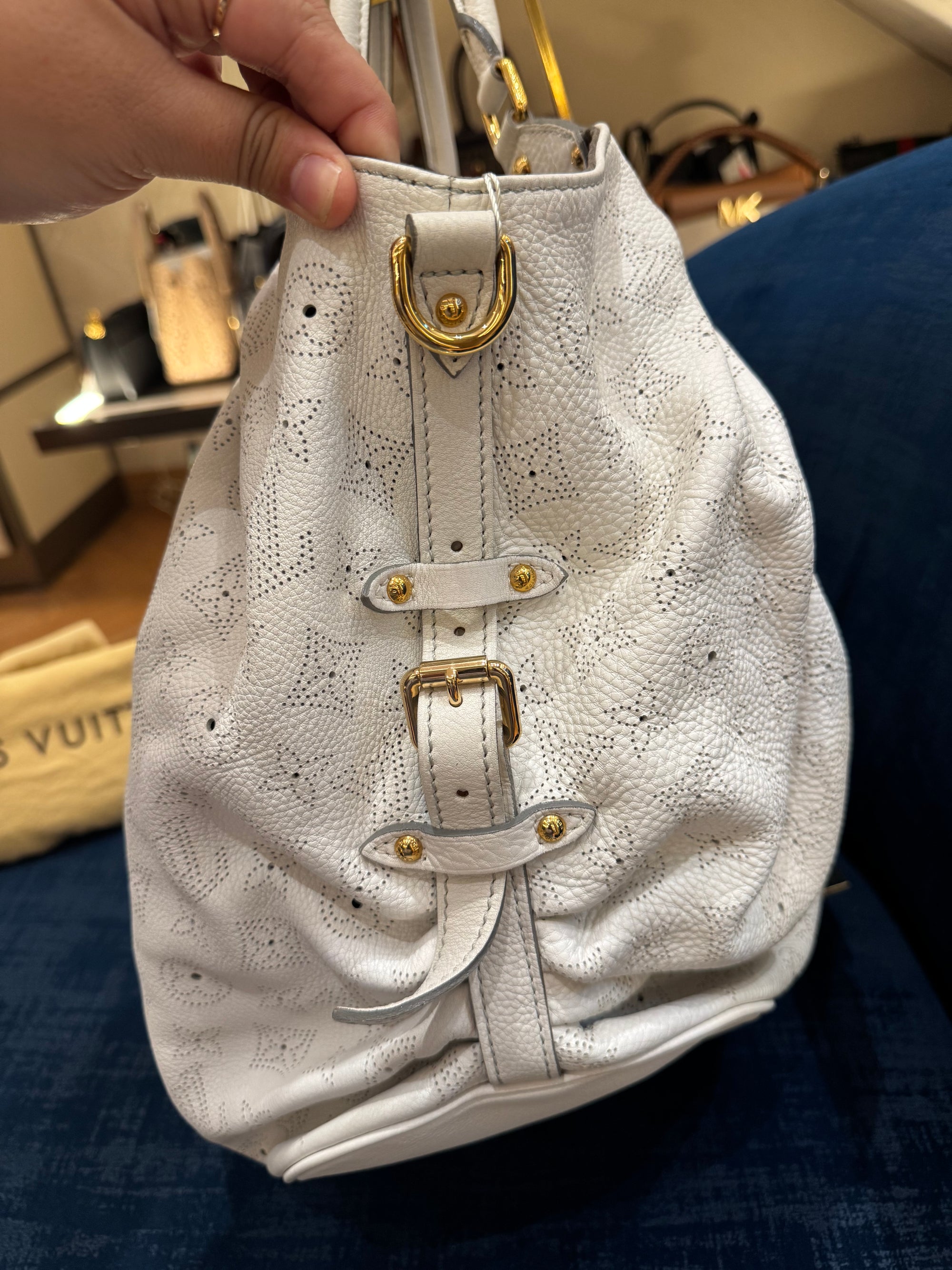 Louis Vuitton Mahina Hobo White