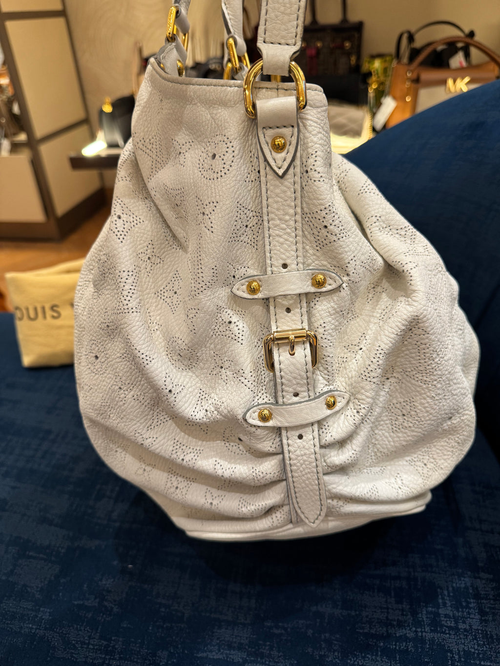 Louis Vuitton Mahina Hobo White
