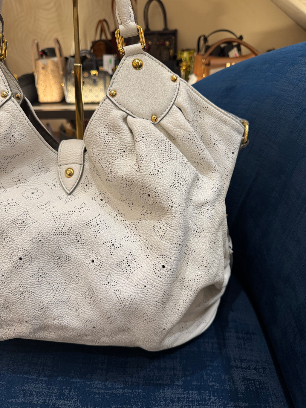 Louis Vuitton Mahina Hobo White