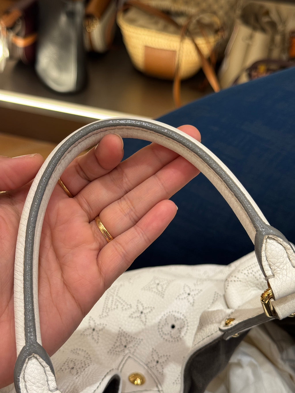 Louis Vuitton Mahina Hobo White