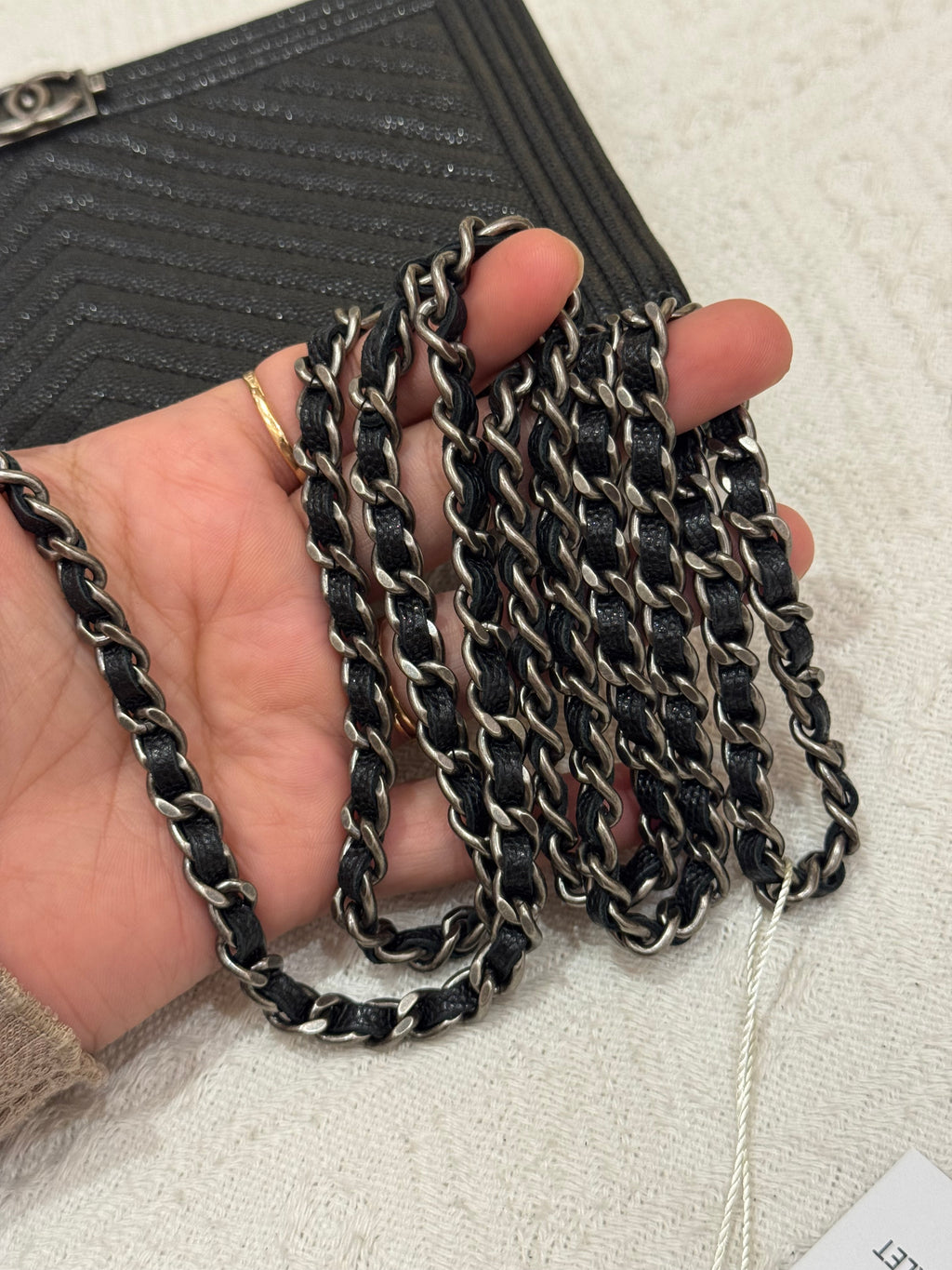 Chanel WOC Chevron Black Caviar RHW