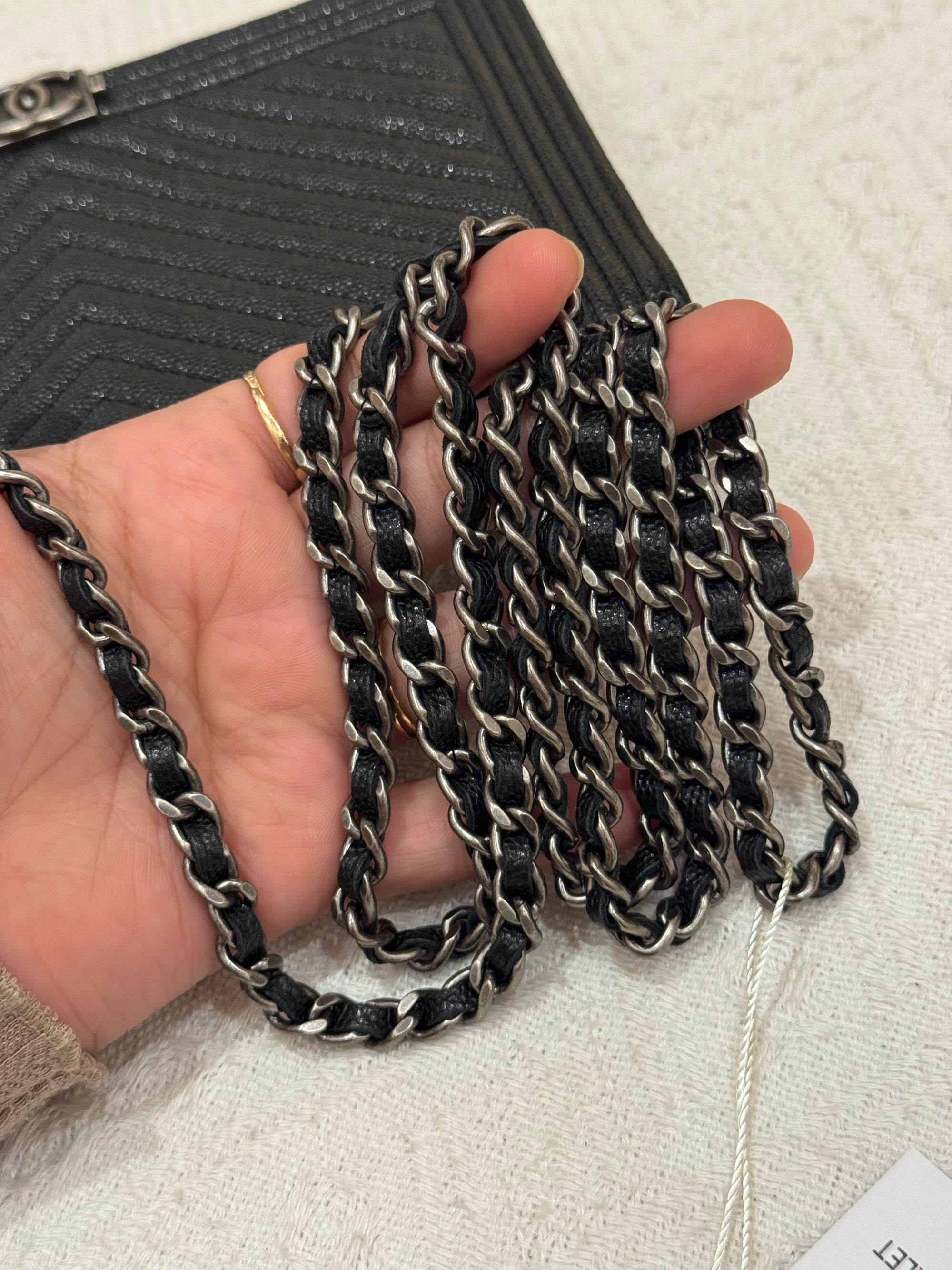 Chanel WOC Chevron Black Caviar RHW