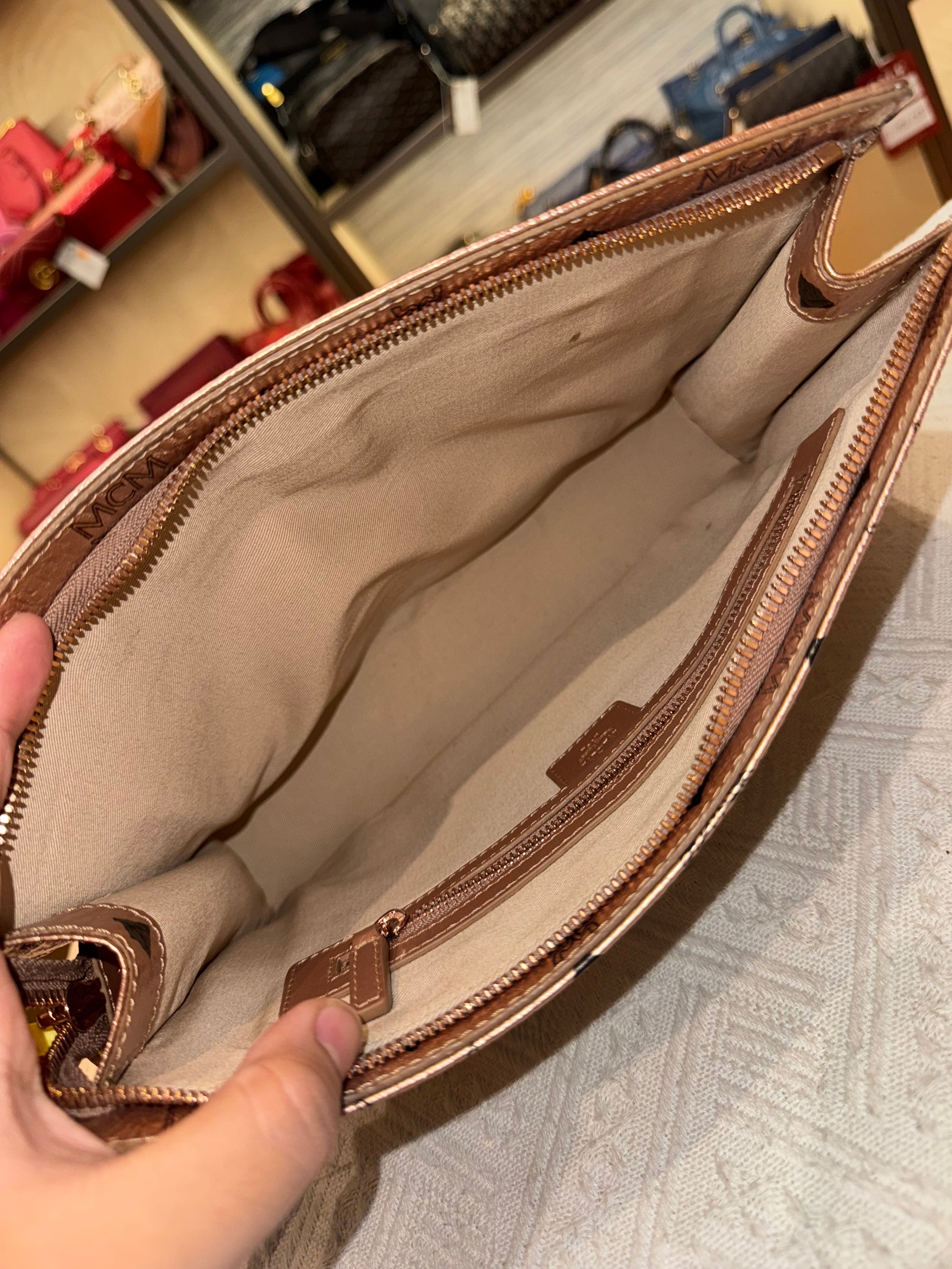 MCM Clutch Rose Gold