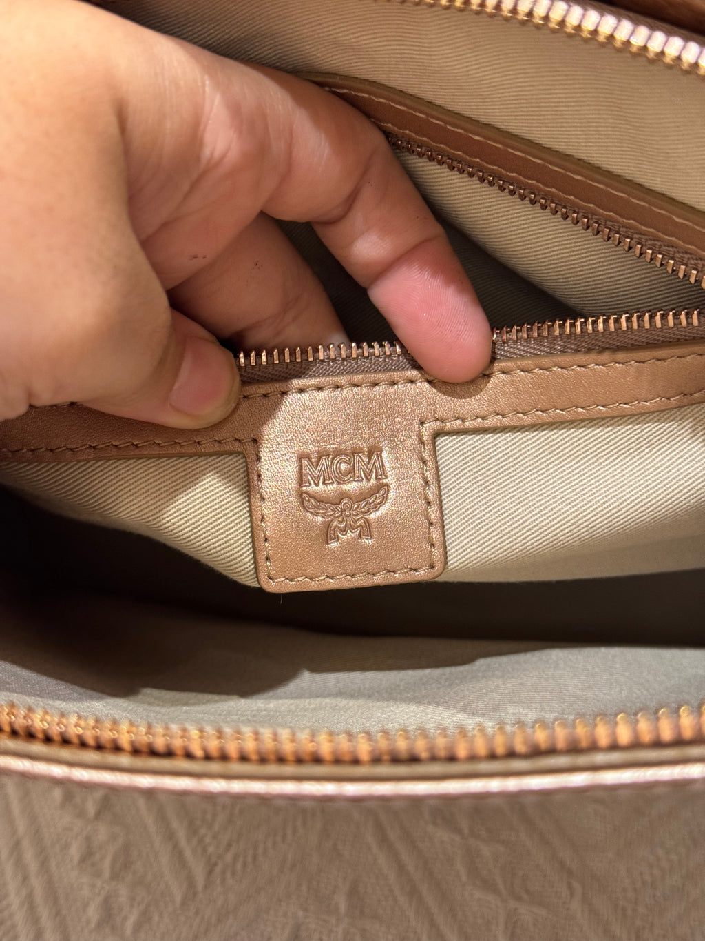 MCM Clutch Rose Gold