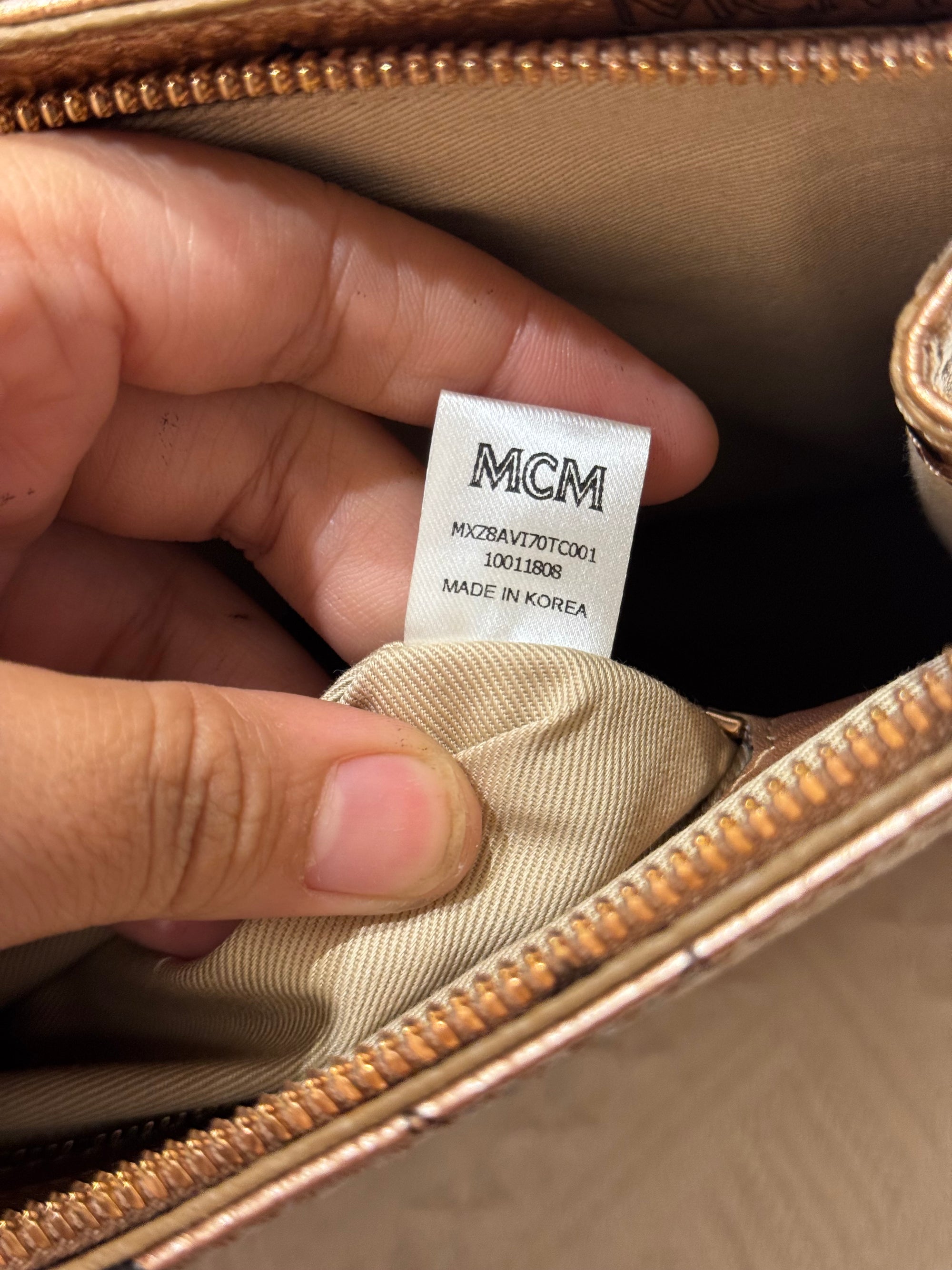MCM Clutch Rose Gold