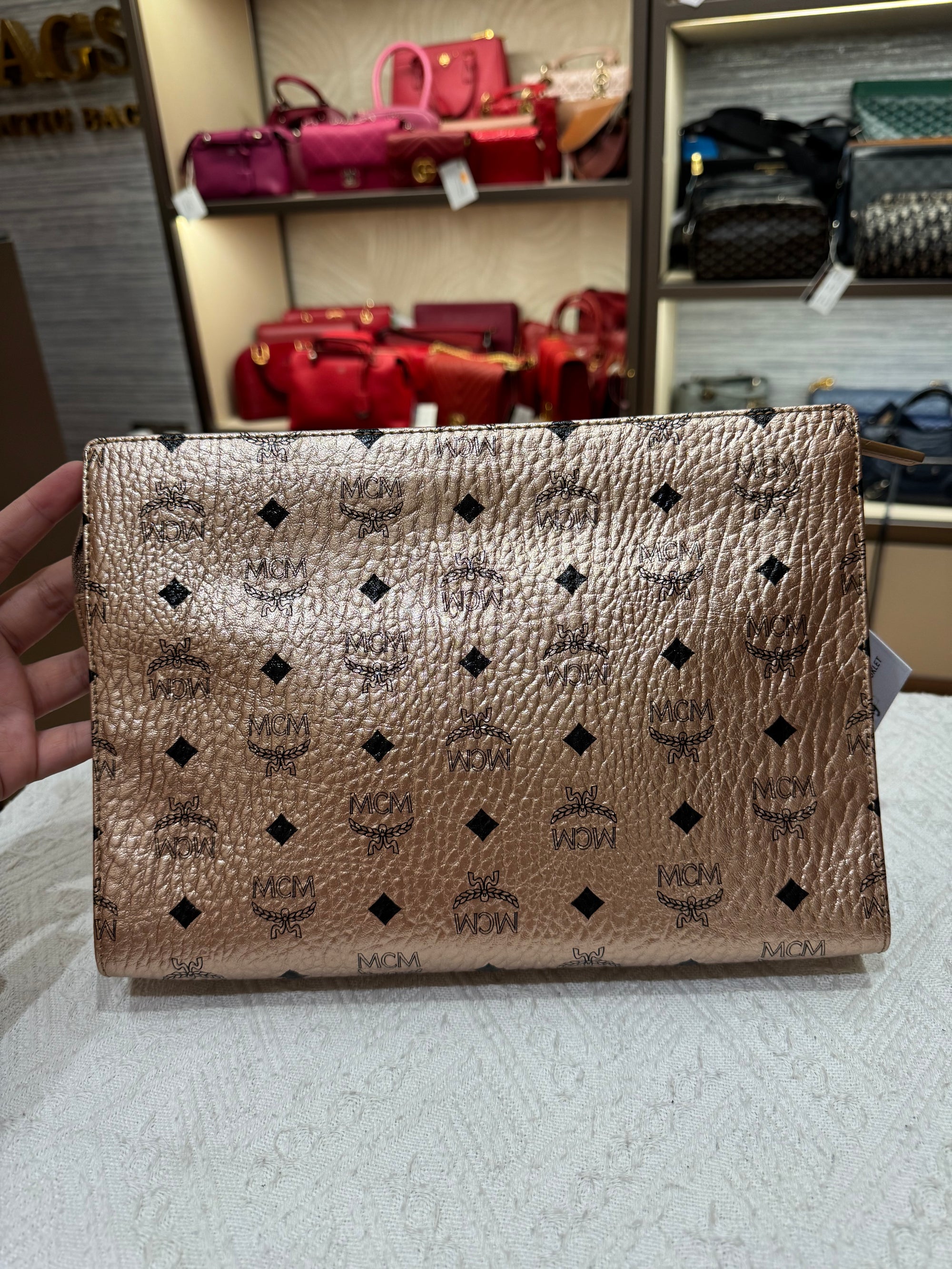 MCM Clutch Rose Gold
