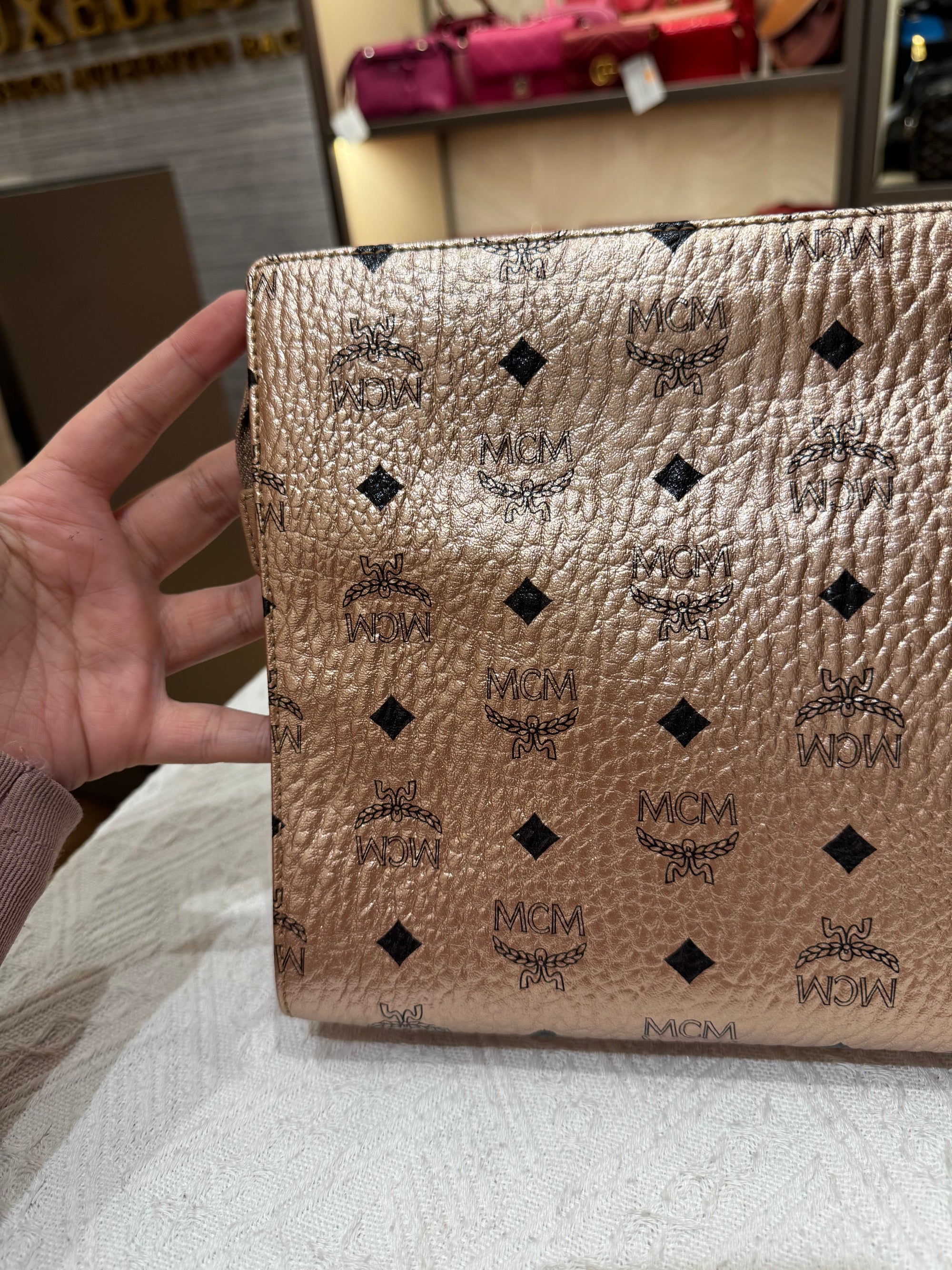 MCM Clutch Rose Gold
