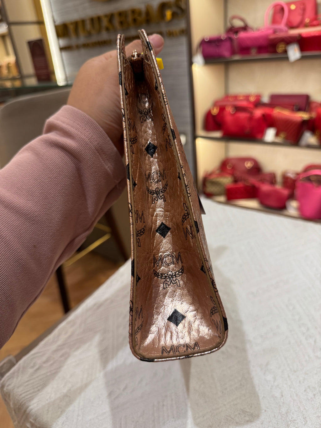 MCM Clutch Rose Gold