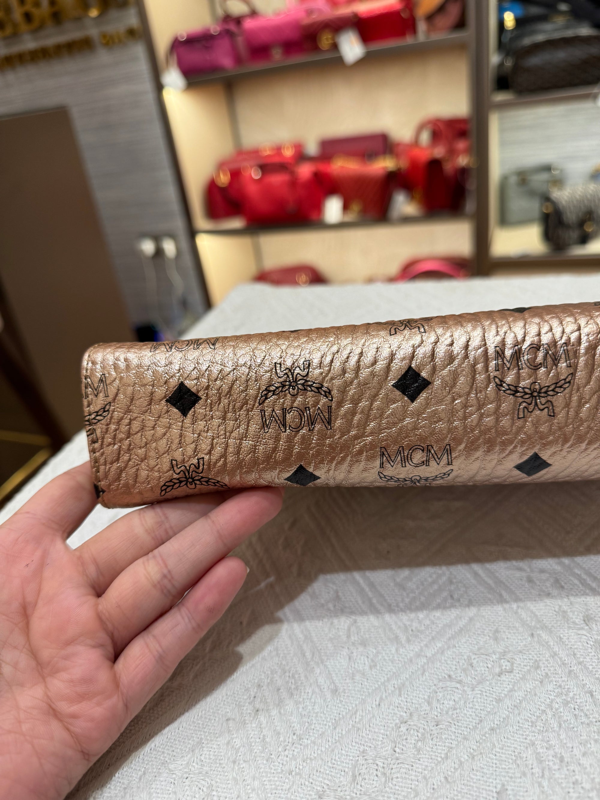 MCM Clutch Rose Gold