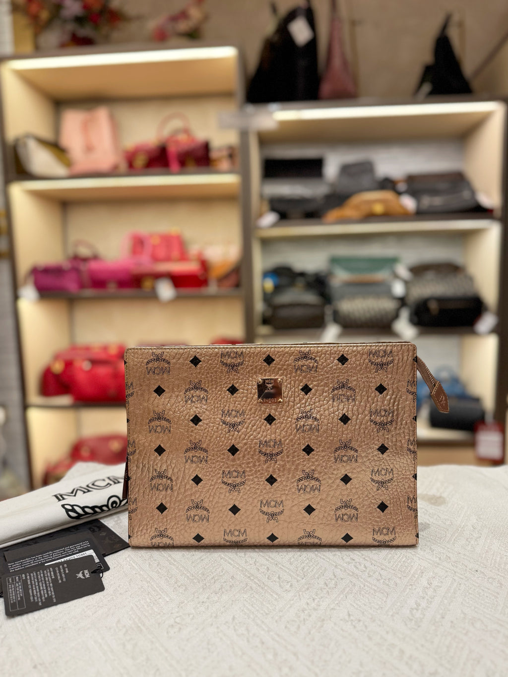 MCM Clutch Rose Gold