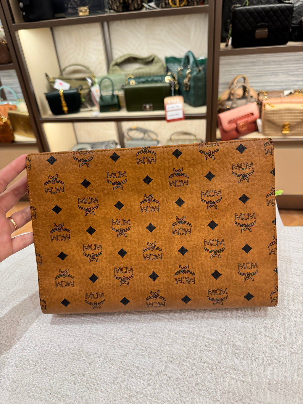 MCM Clutch Cognac