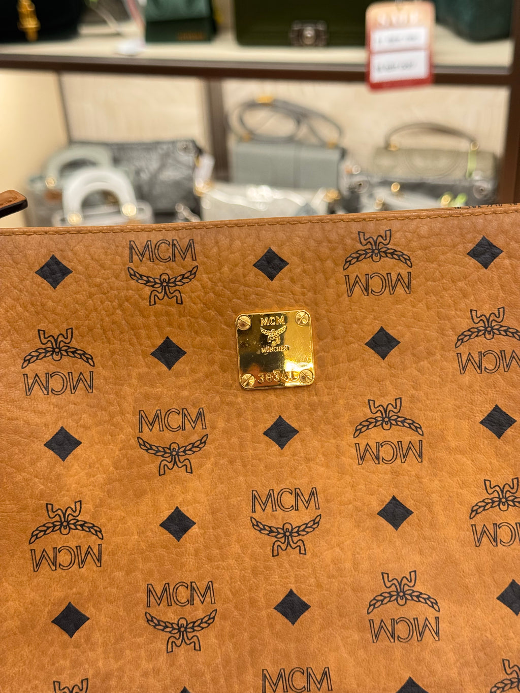 MCM Clutch Cognac