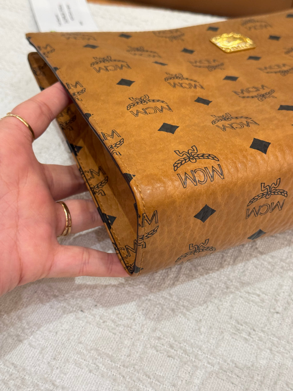 MCM Clutch Cognac