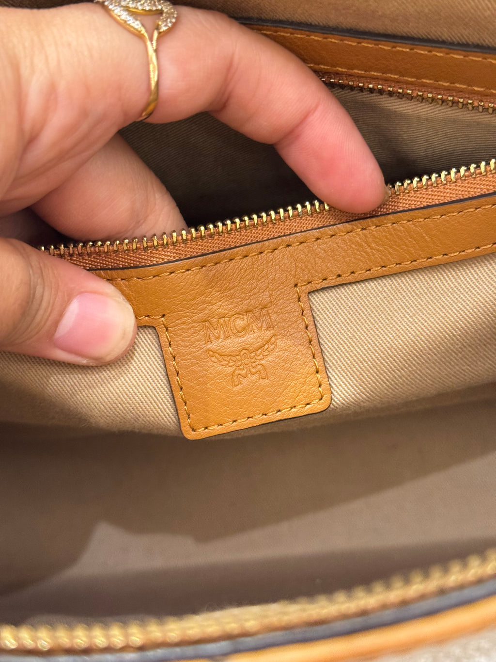 MCM Clutch Cognac