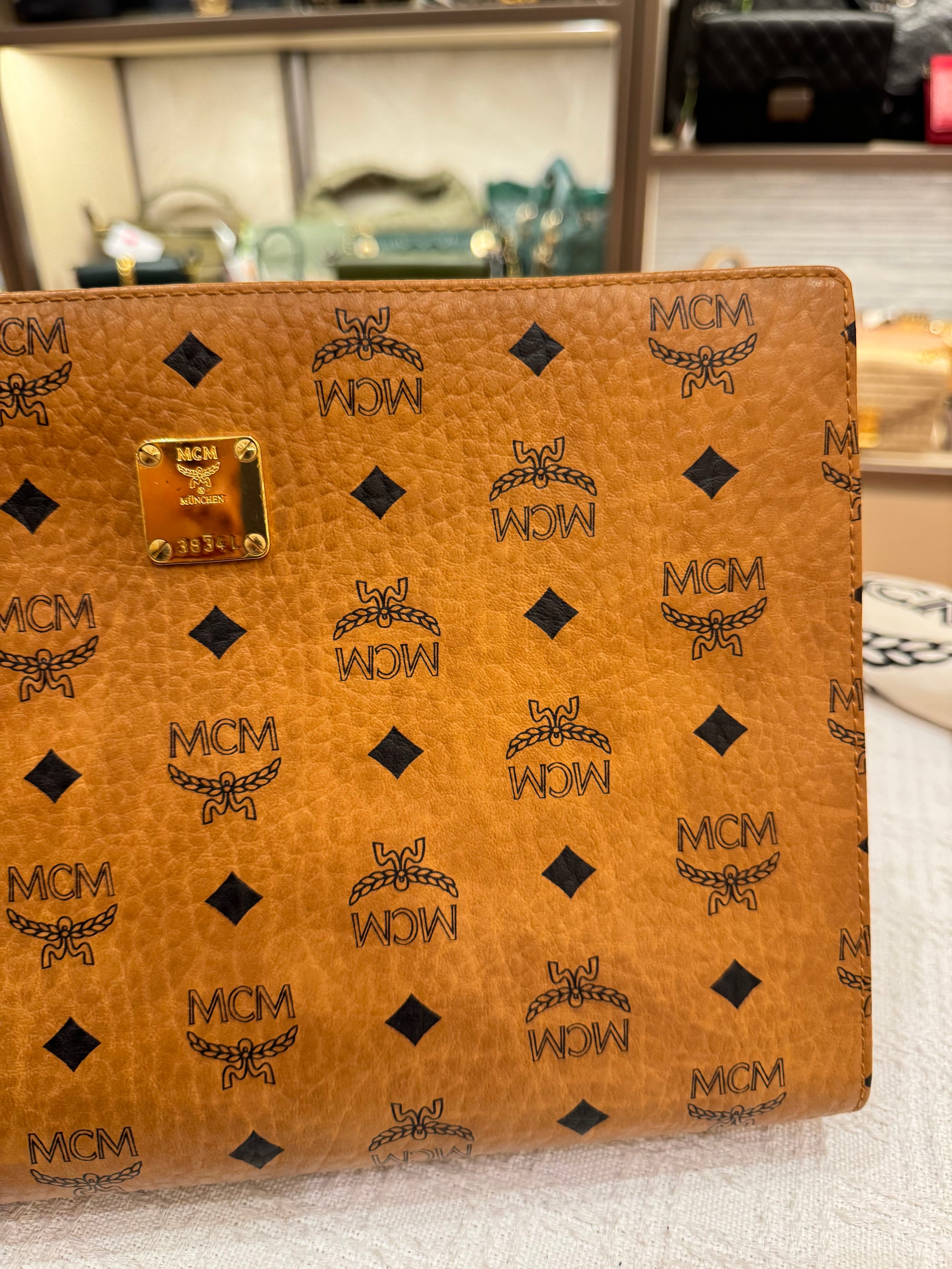MCM Clutch Cognac