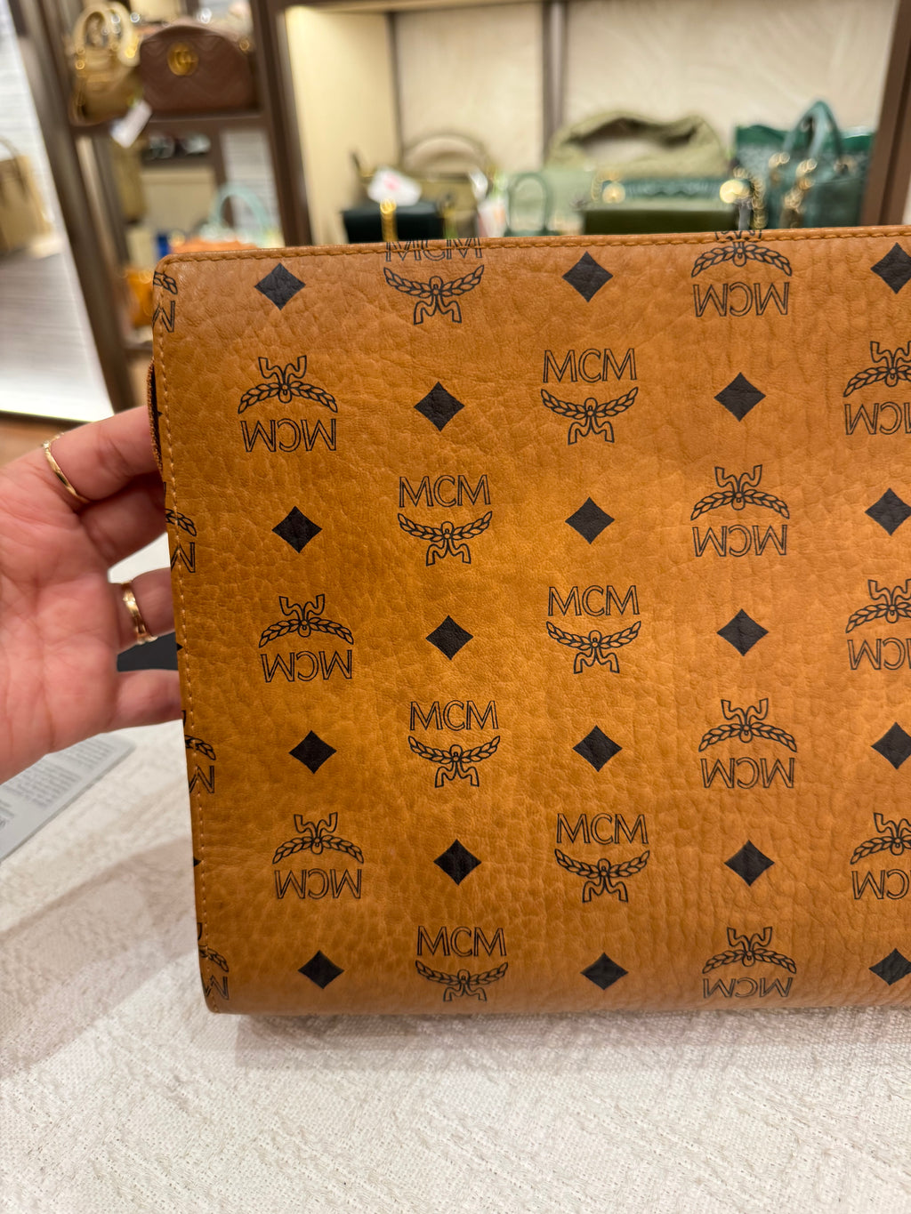 MCM Clutch Cognac