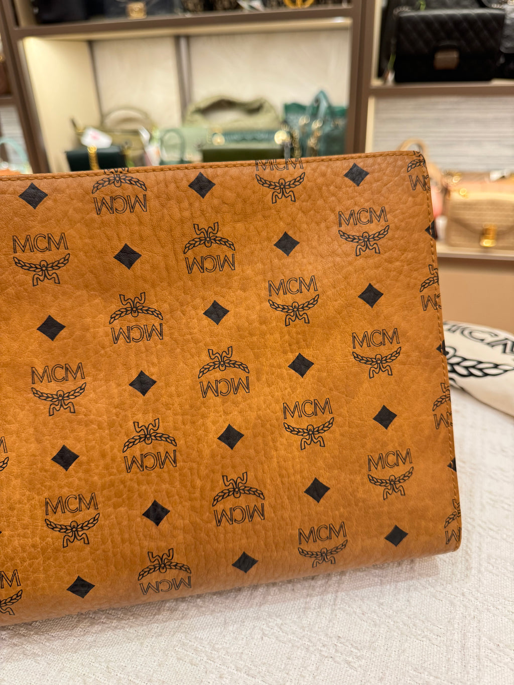 MCM Clutch Cognac